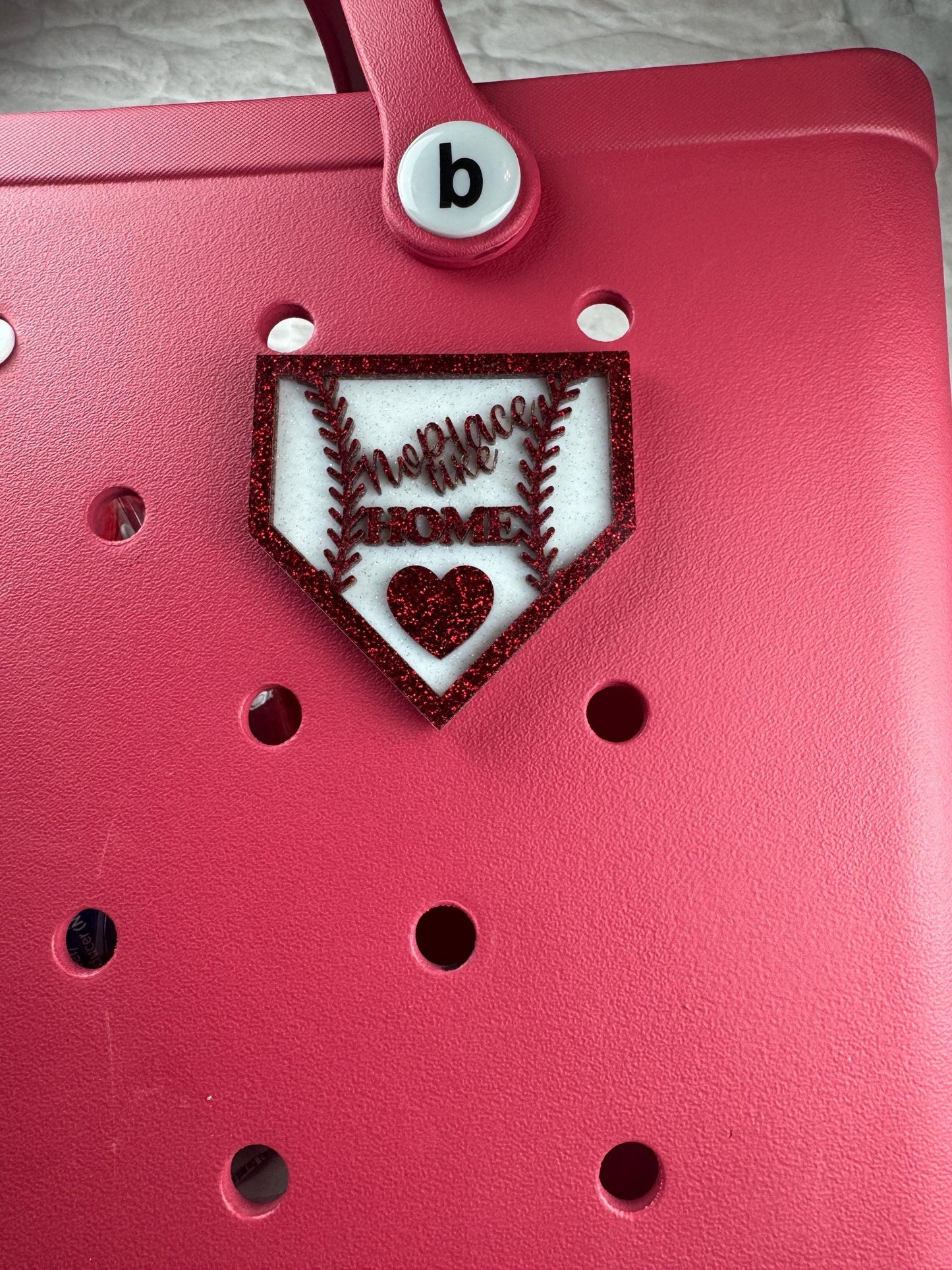 Handmade Baseball Home Plate Bogg Bag Charm: Team Mom Gift