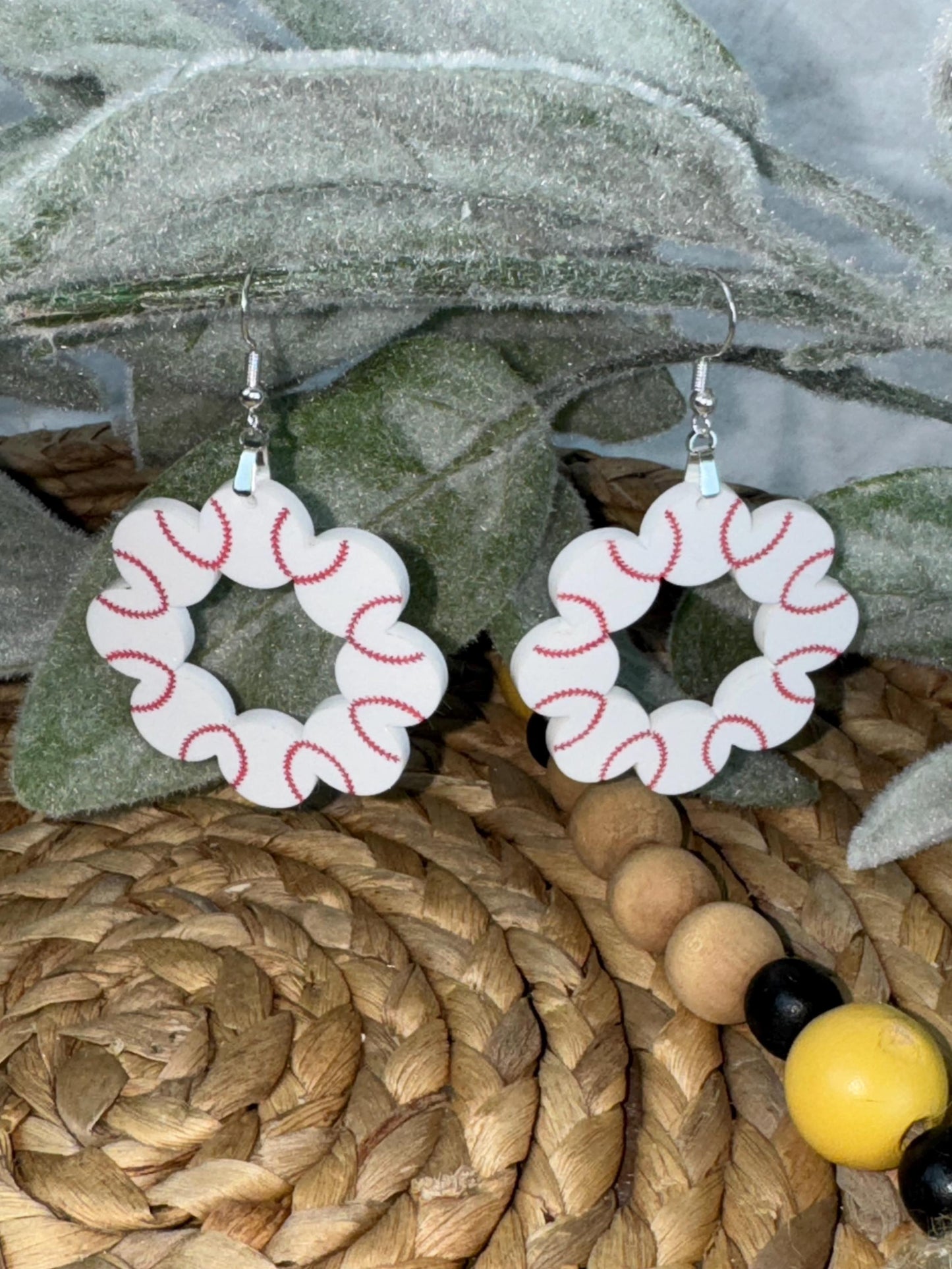 Baseball Hoop Earrings: Lightweight Acrylic Sports Fan Accessories