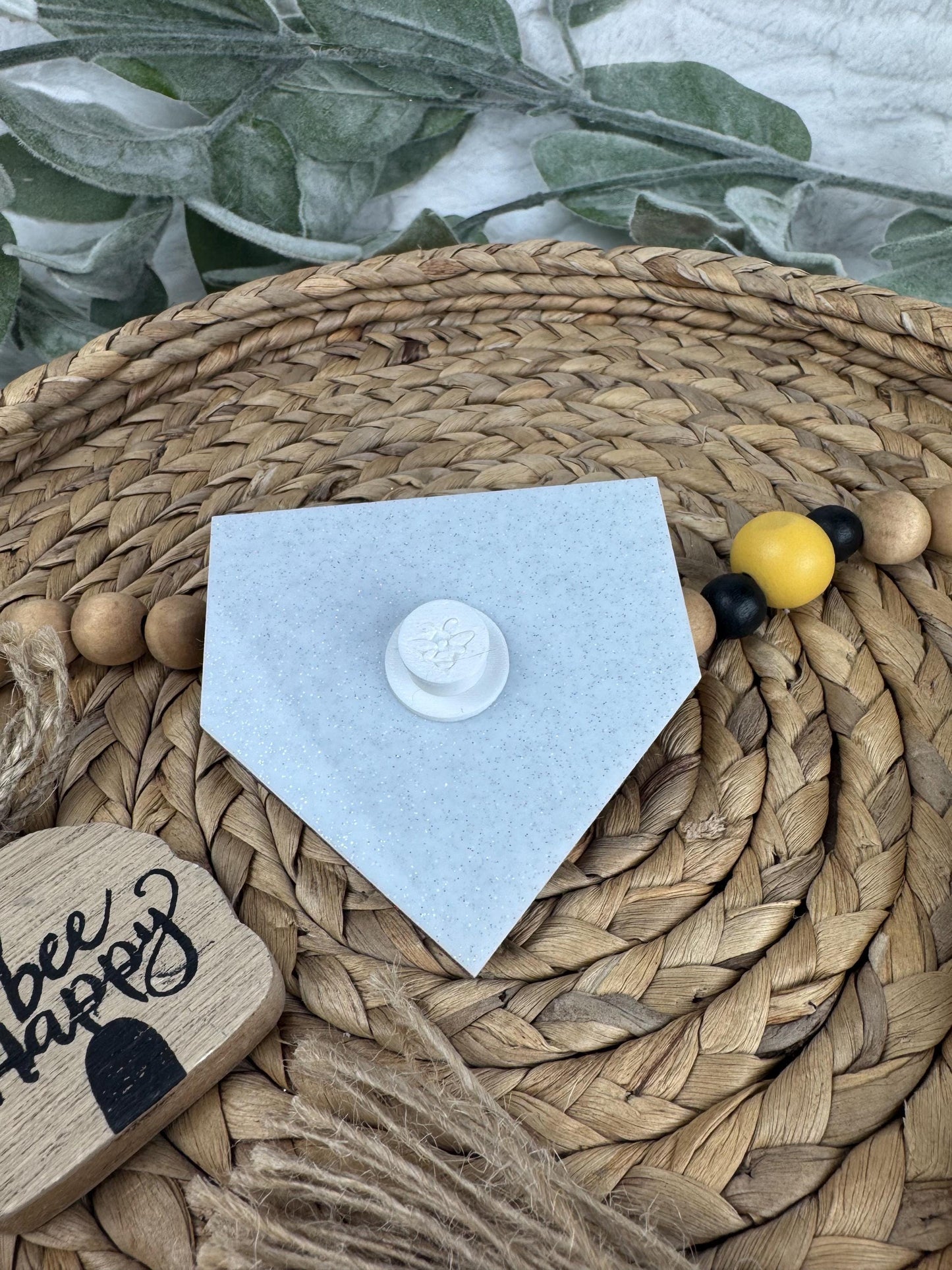 Handmade Baseball Home Plate Bogg Bag Charm: Team Mom Gift