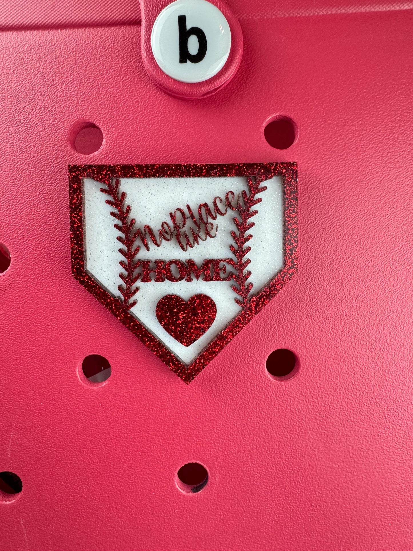 Handmade Baseball Home Plate Bogg Bag Charm: Team Mom Gift