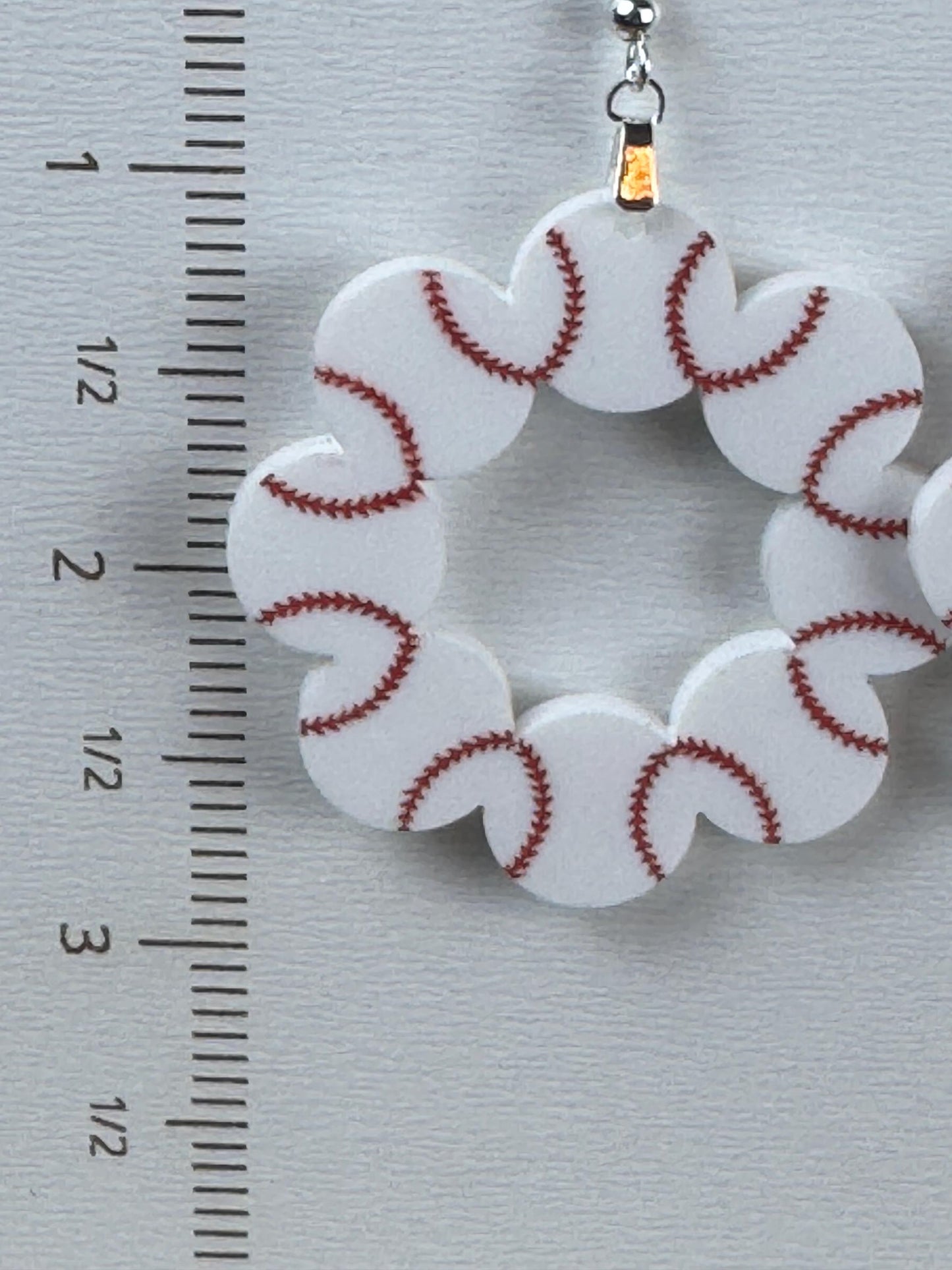 Baseball Hoop Earrings: Lightweight Acrylic Sports Fan Accessories