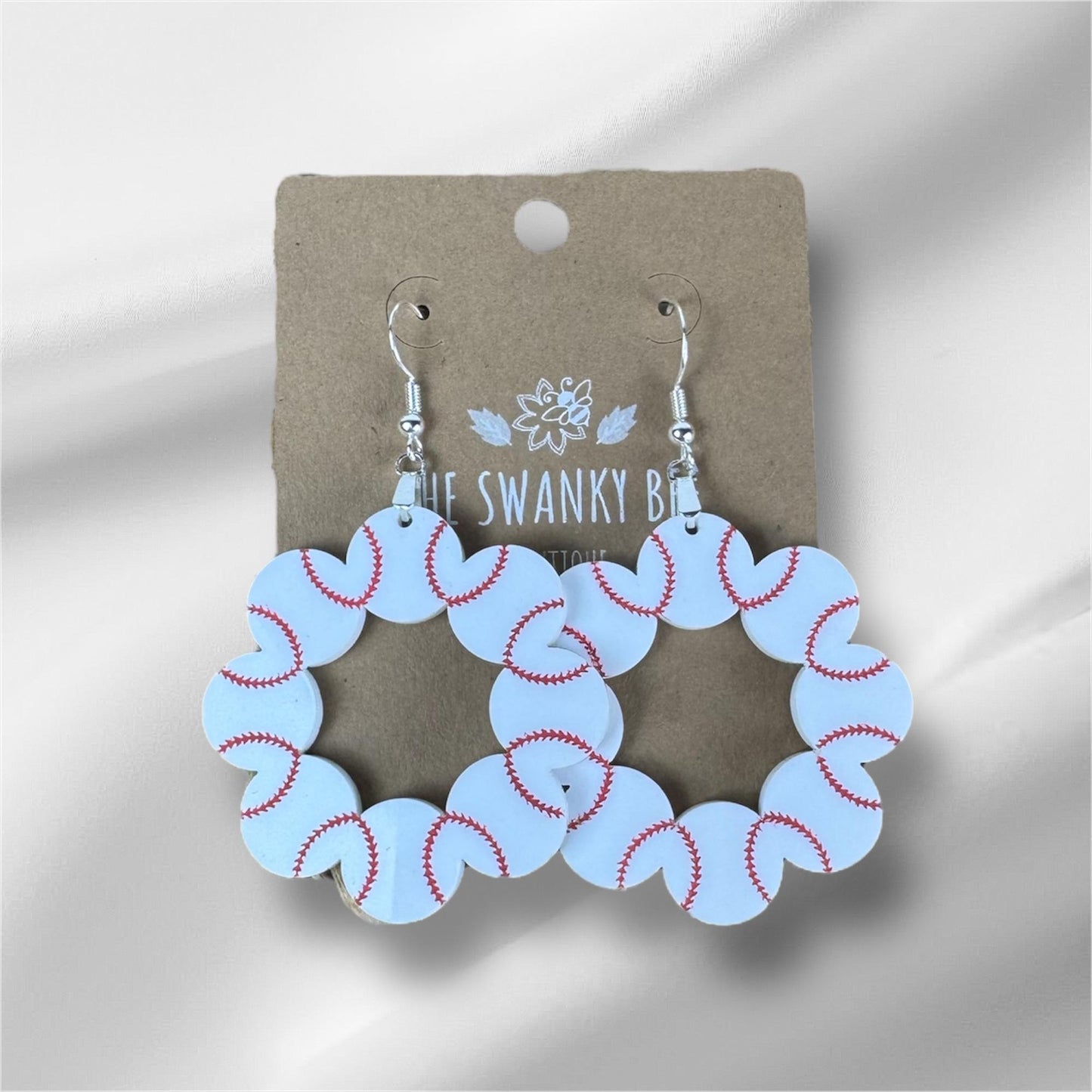 Baseball Hoop Earrings: Lightweight Acrylic Sports Fan Accessories