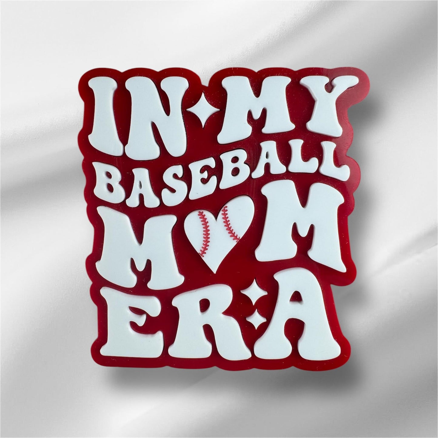 Baseball Mom Era Bogg Bag Charm: Baseball Heart Accessory