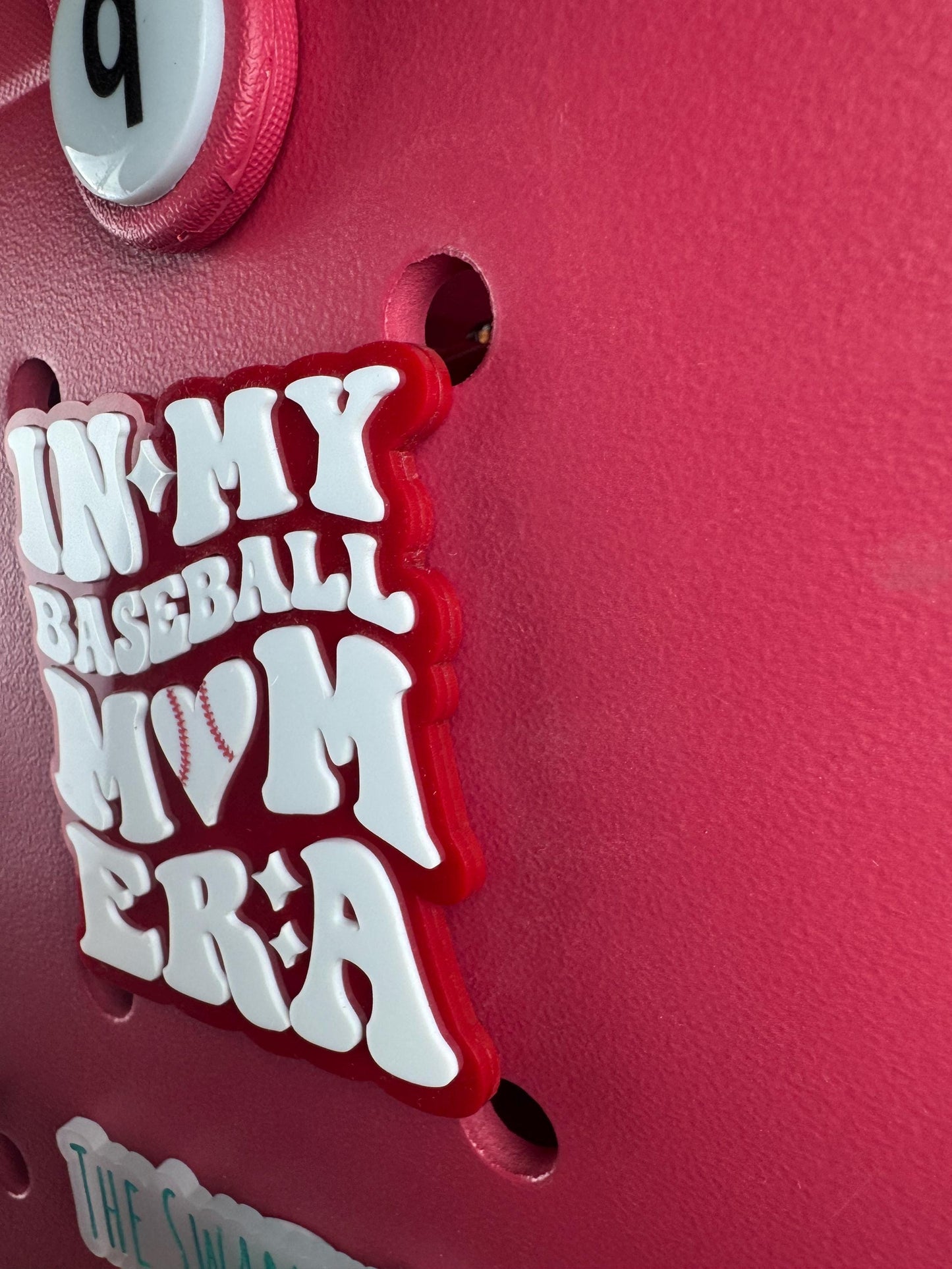 Baseball Mom Era Bogg Bag Charm: Baseball Heart Accessory