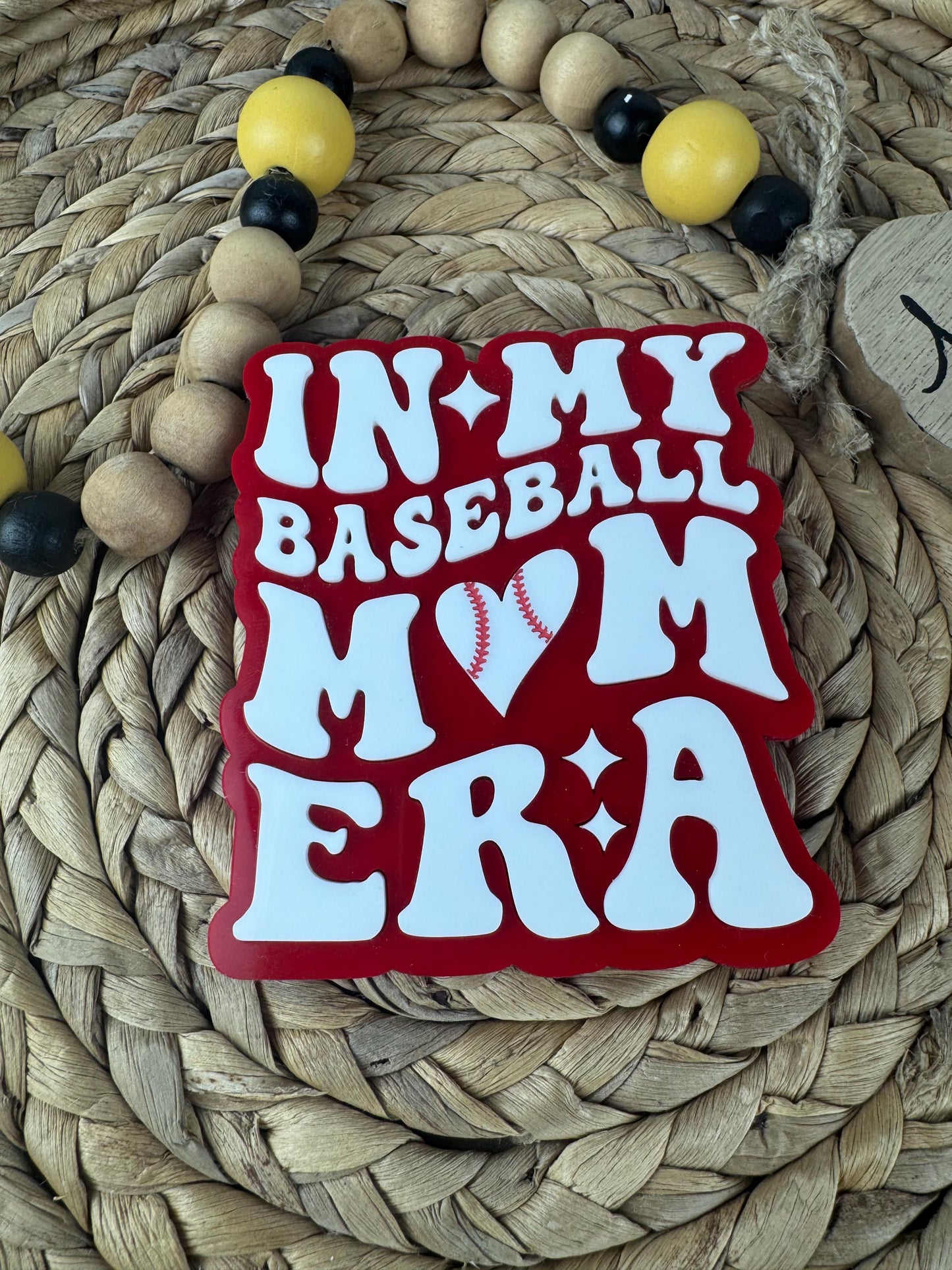 Baseball Mom Era Bogg Bag Charm: Baseball Heart Accessory