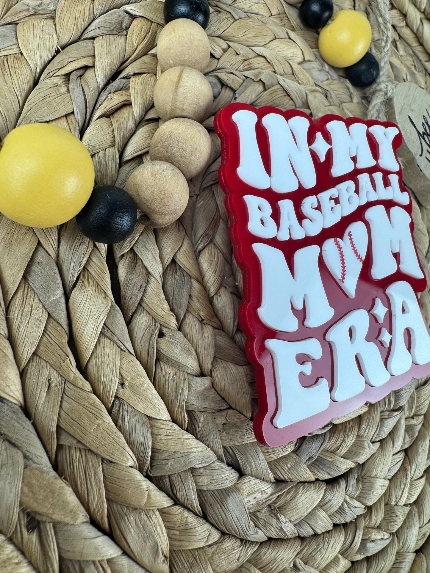 Baseball Mom Era Bogg Bag Charm: Baseball Heart Accessory
