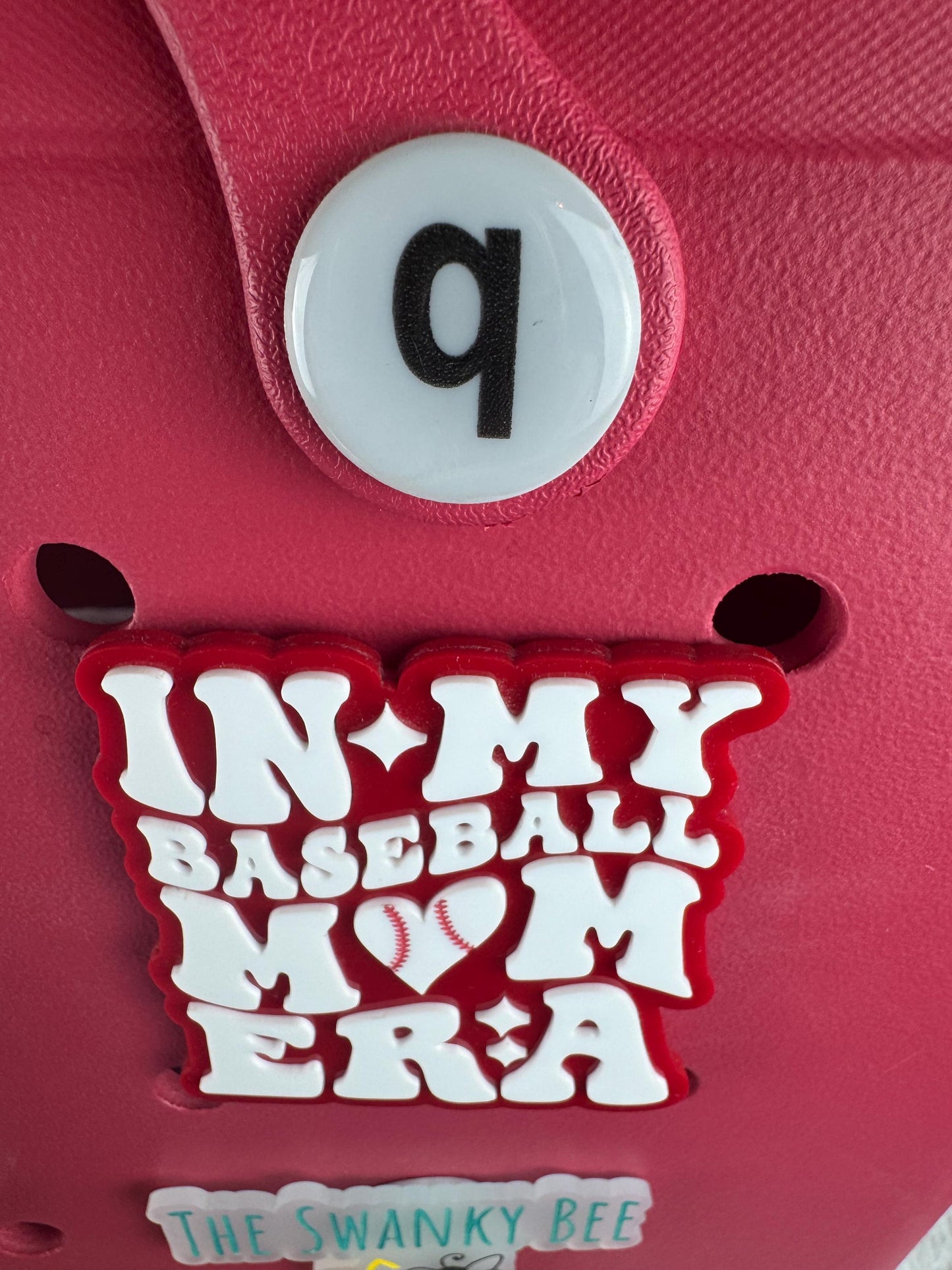 Baseball Mom Era Bogg Bag Charm: Baseball Heart Accessory