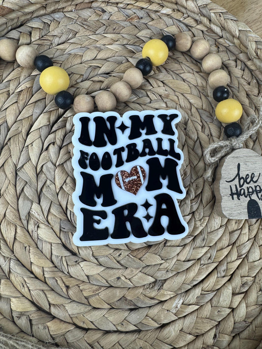 Football Mom Era Bogg Bag Charm: Glitter Football Heart