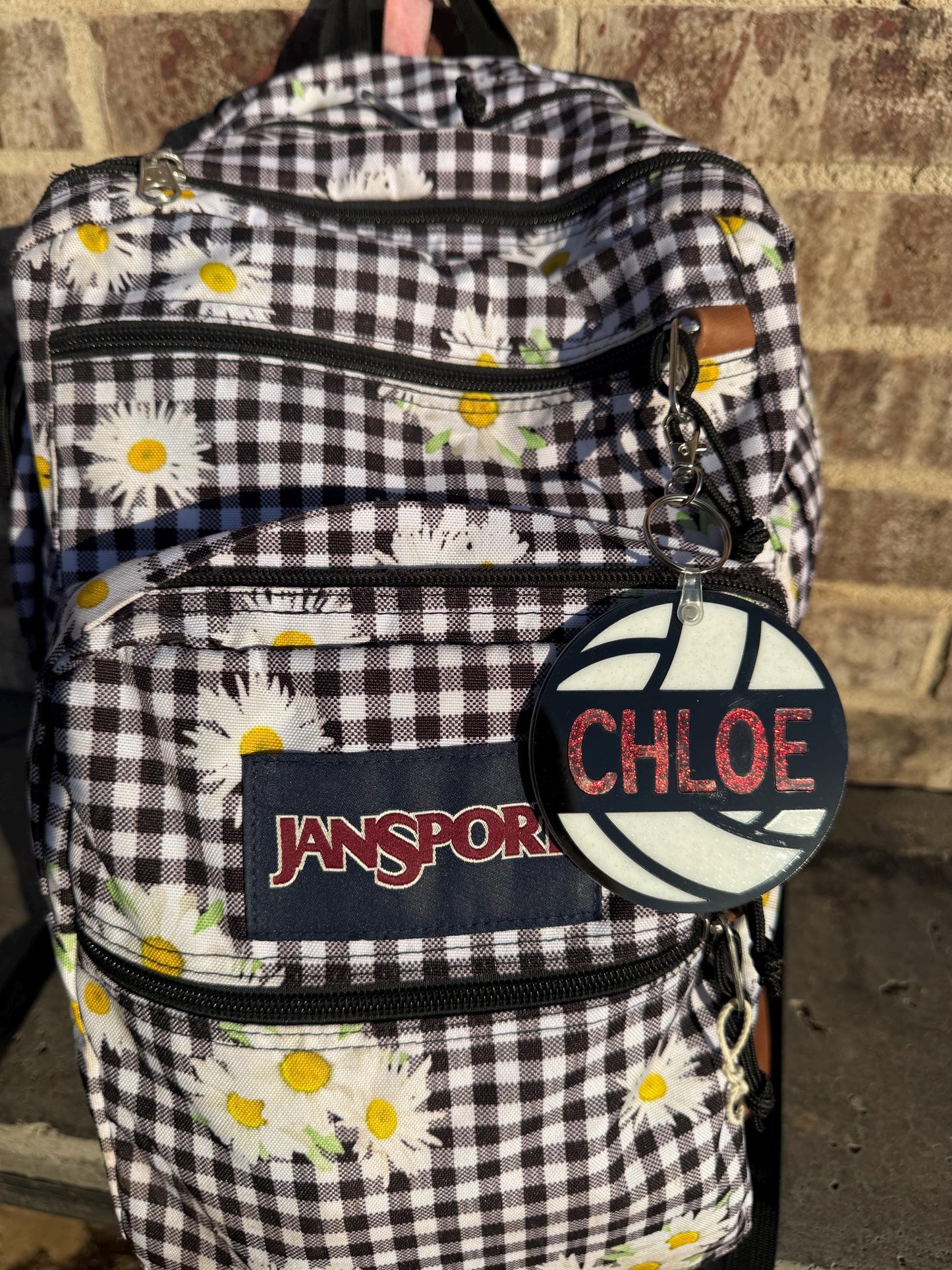 Custom Volleyball Name Tag Keychain | Acrylic Glitter Bag Tag | Team Gift