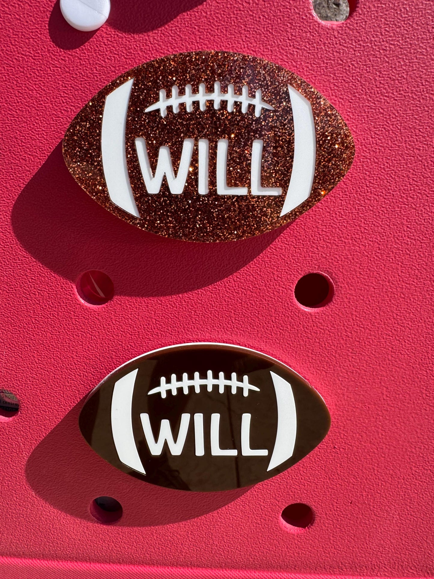 Football Charm with Custom Name for Bogg Bags | Acrylic Bag Tag | Team Gift