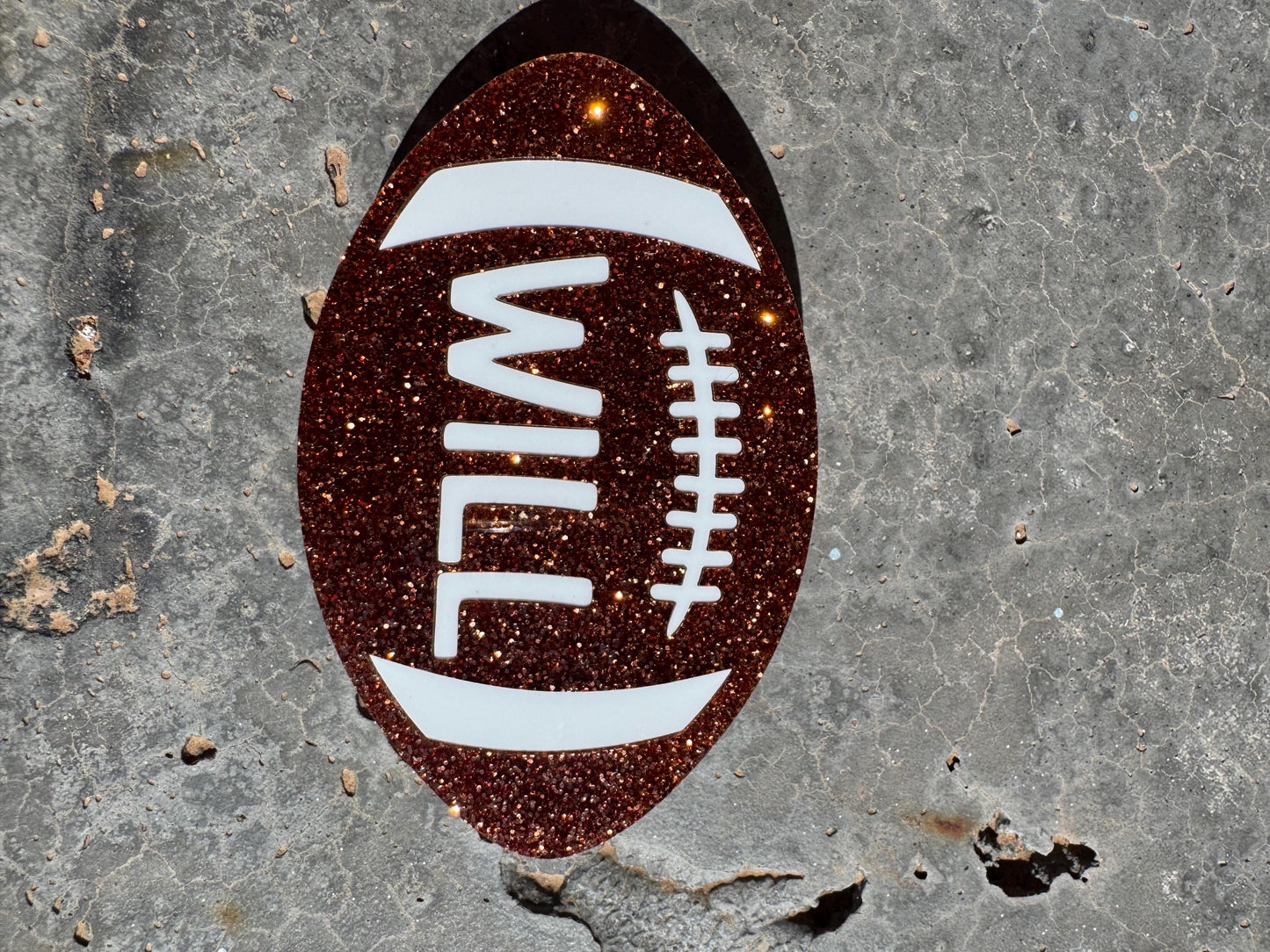 Football Charm with Custom Name for Bogg Bags | Acrylic Bag Tag | Team Gift