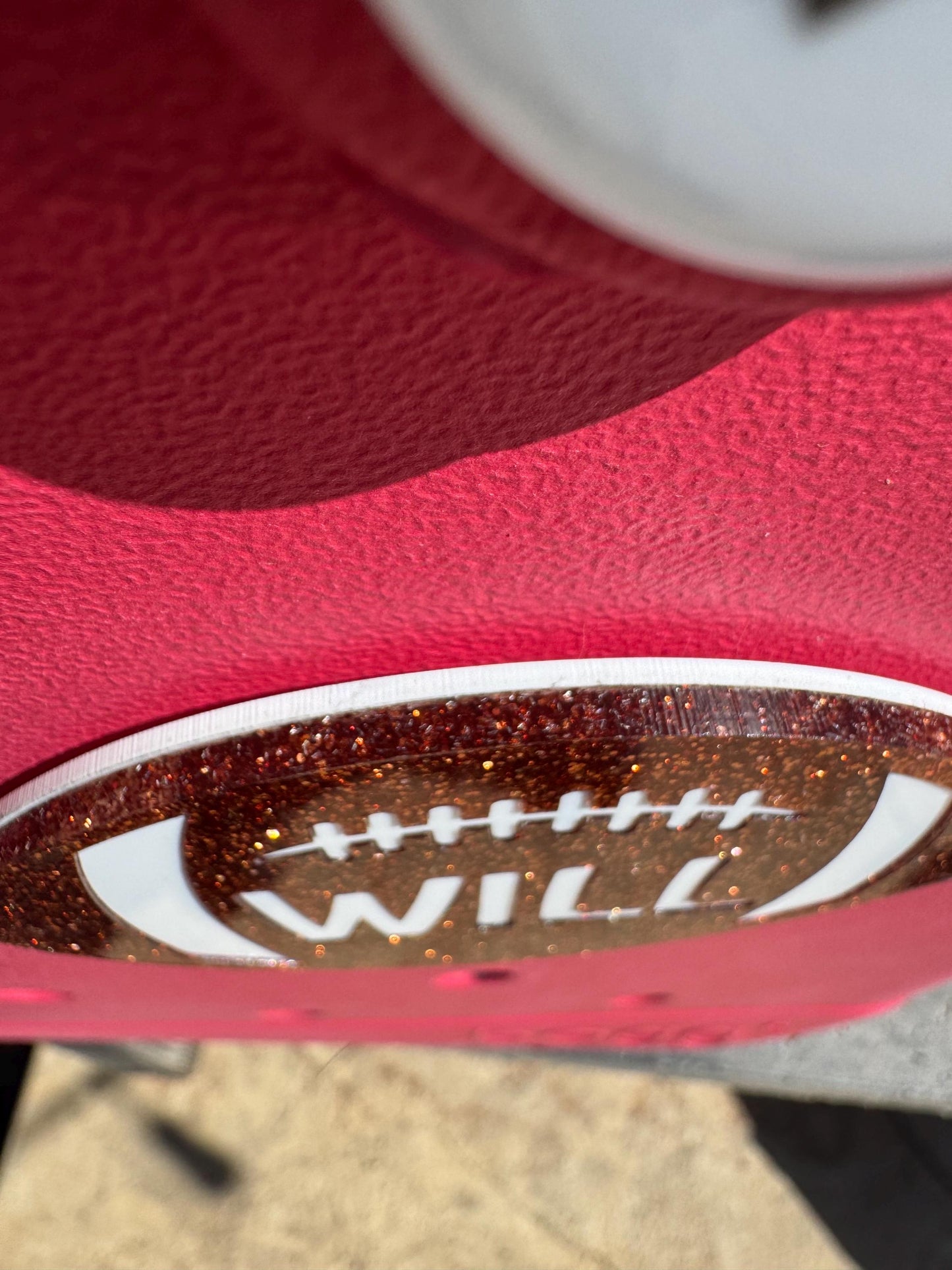 Football Charm with Custom Name for Bogg Bags | Acrylic Bag Tag | Team Gift
