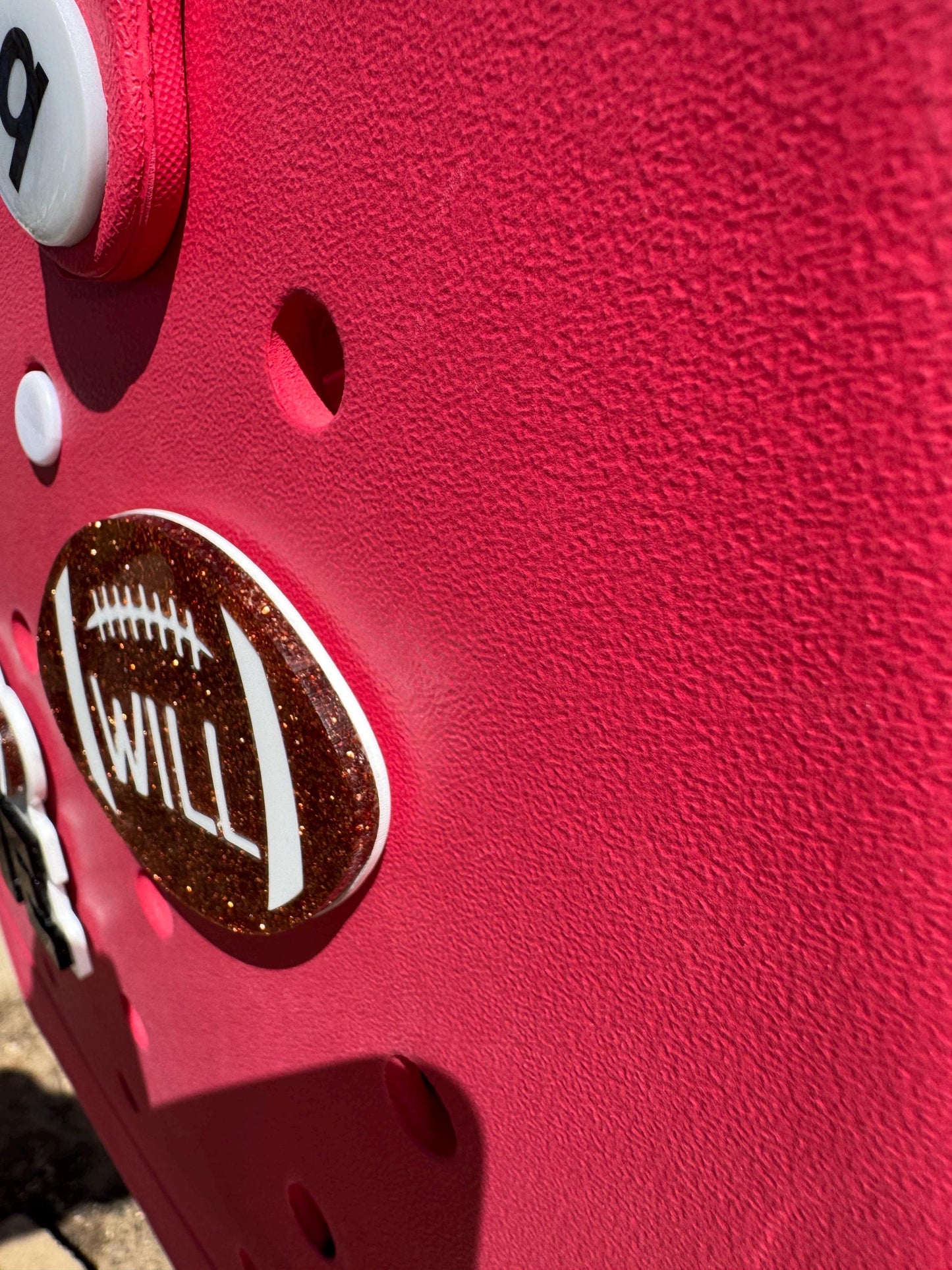 Football Charm with Custom Name for Bogg Bags | Acrylic Bag Tag | Team Gift