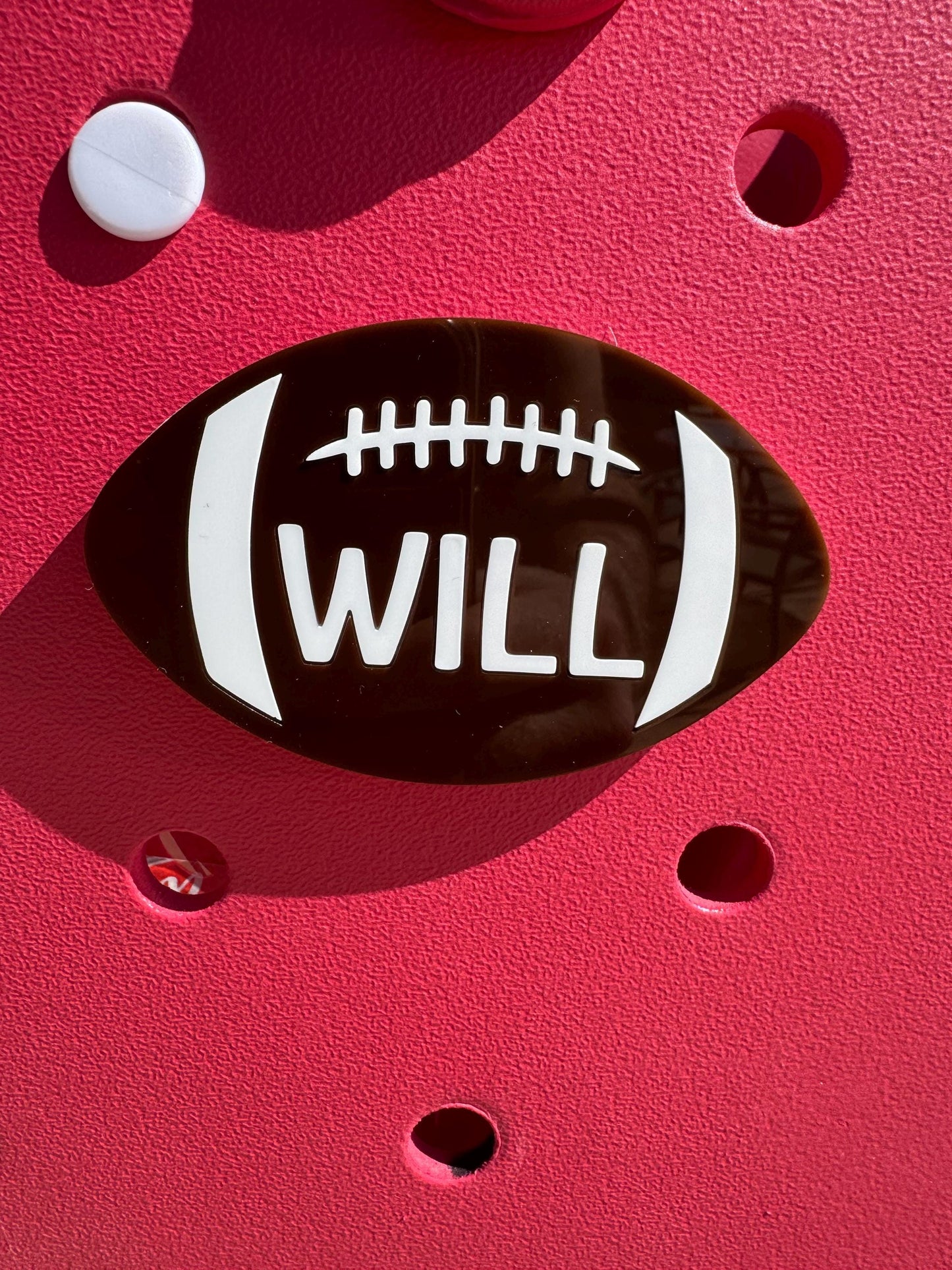 Football Charm with Custom Name for Bogg Bags | Acrylic Bag Tag | Team Gift