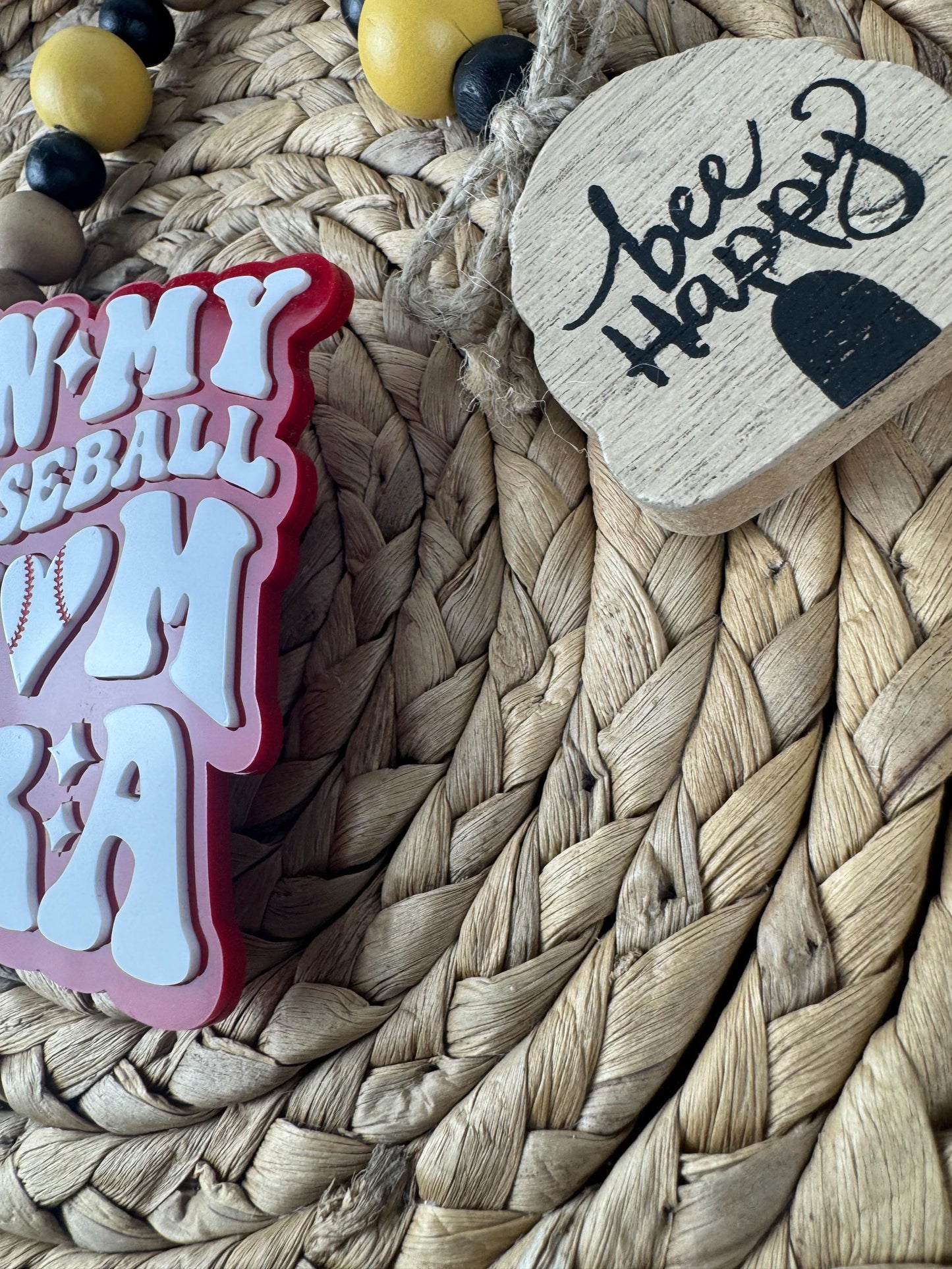 Baseball Mom Era Bogg Bag Charm: Baseball Heart Accessory
