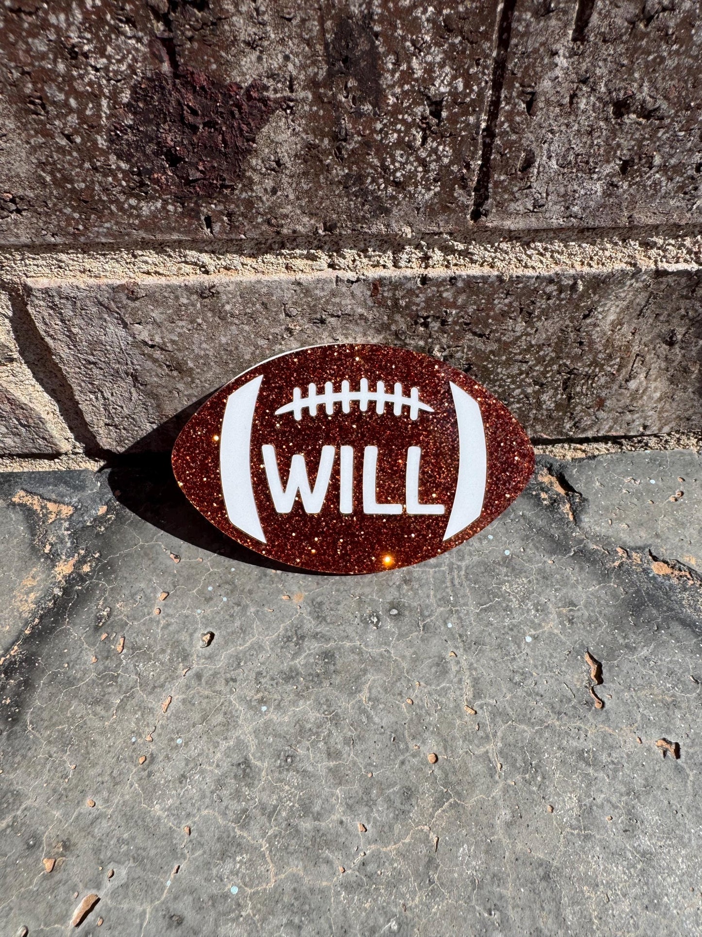 Football Charm with Custom Name for Bogg Bags | Acrylic Bag Tag | Team Gift
