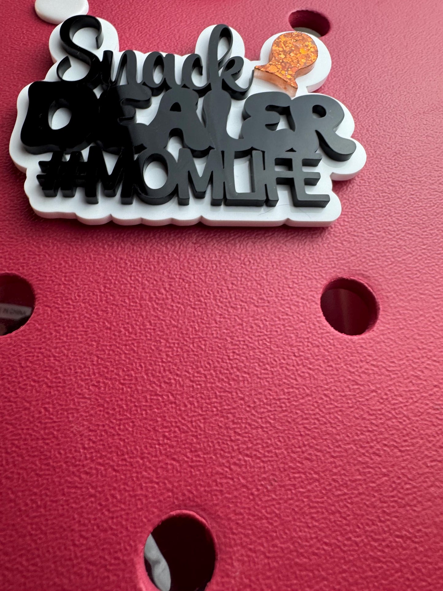 Snack Dealer Momlife Charm for Bogg Bags: Glitter Orange Fish Bogg Bag Bling