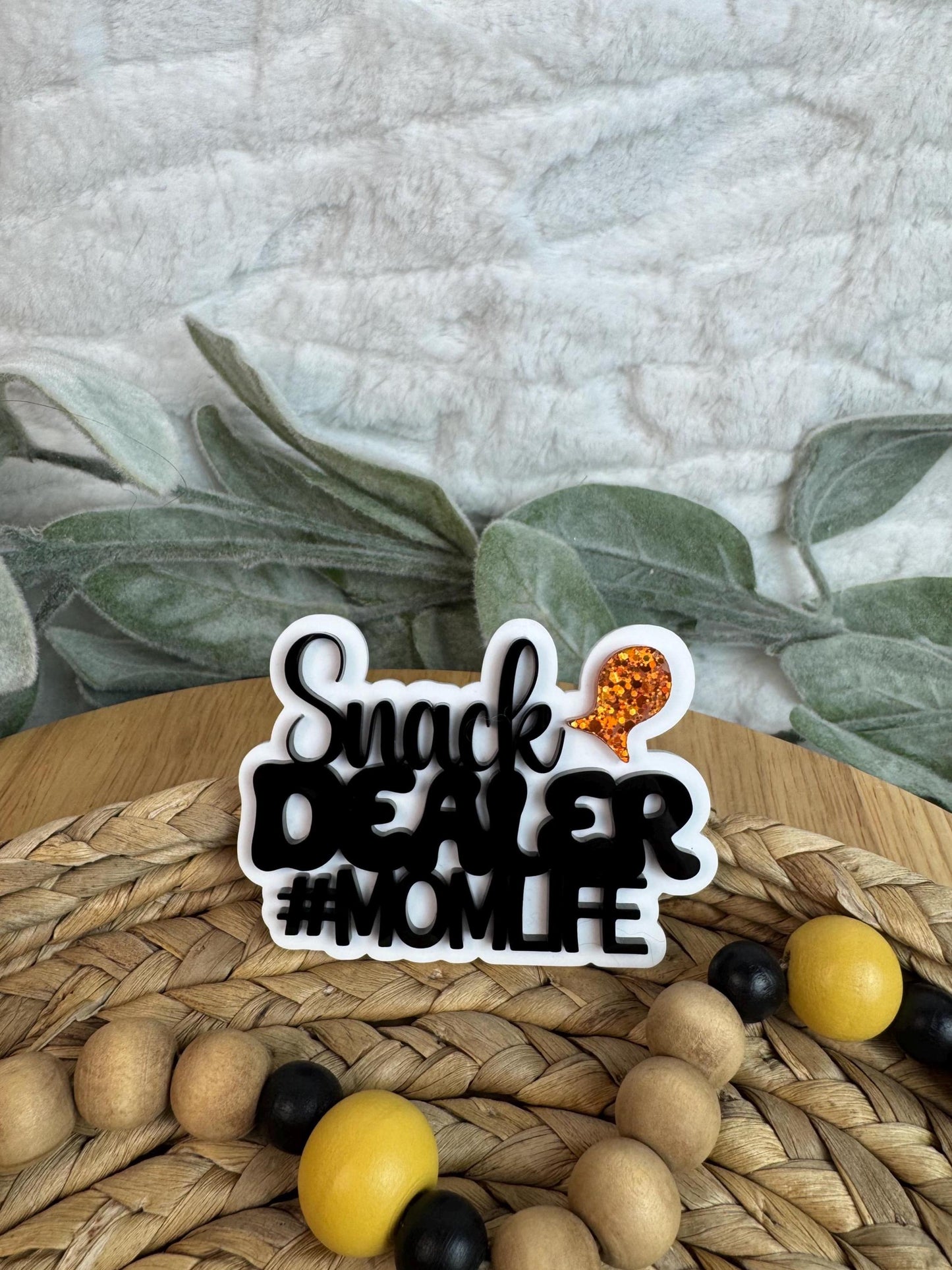 Snack Dealer Momlife Charm for Bogg Bags: Glitter Orange Fish Bogg Bag Bling