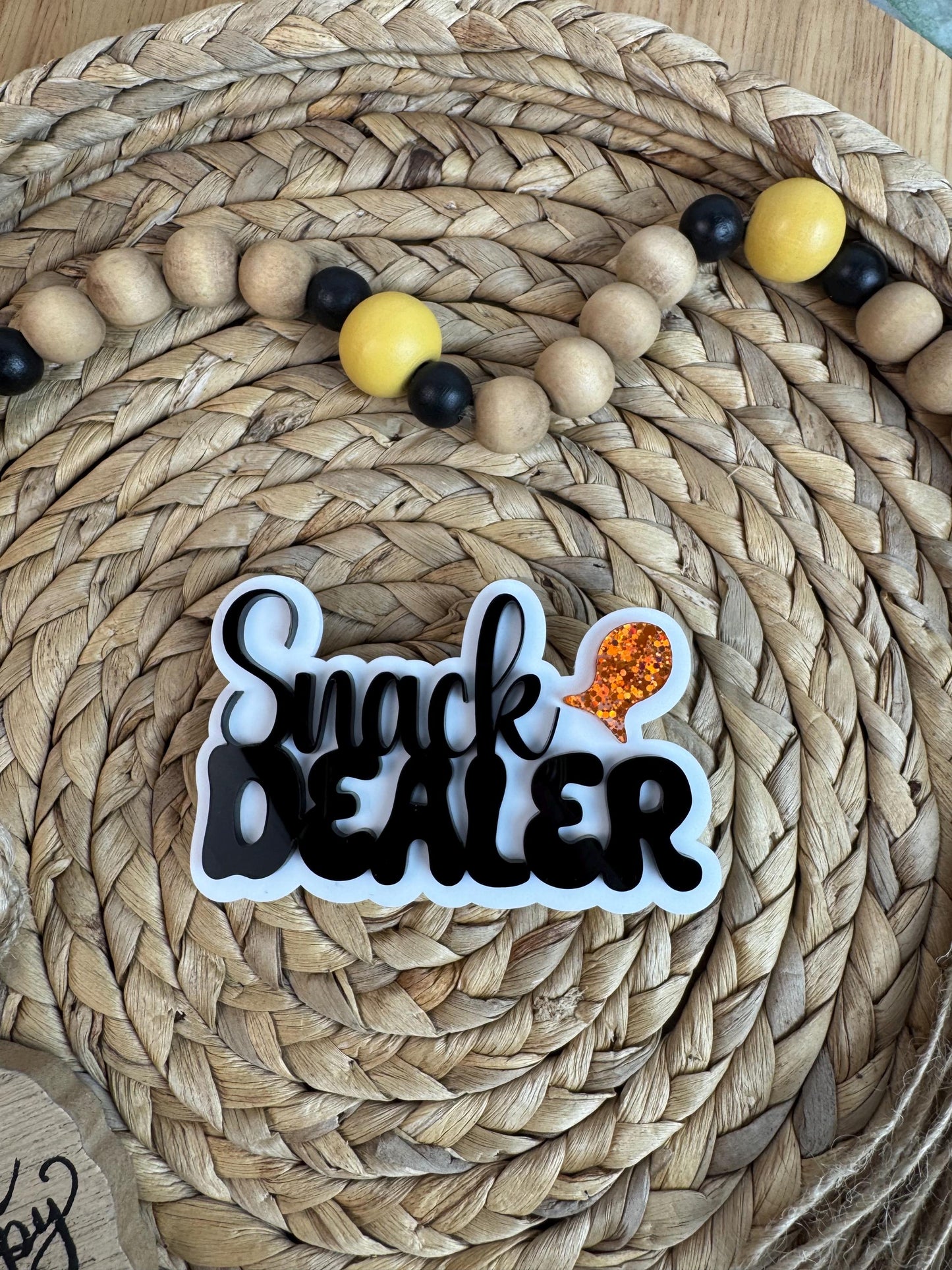 Snack Dealer Bogg Bag Charm: Glitter Orange Fish, Mom Life Accessory