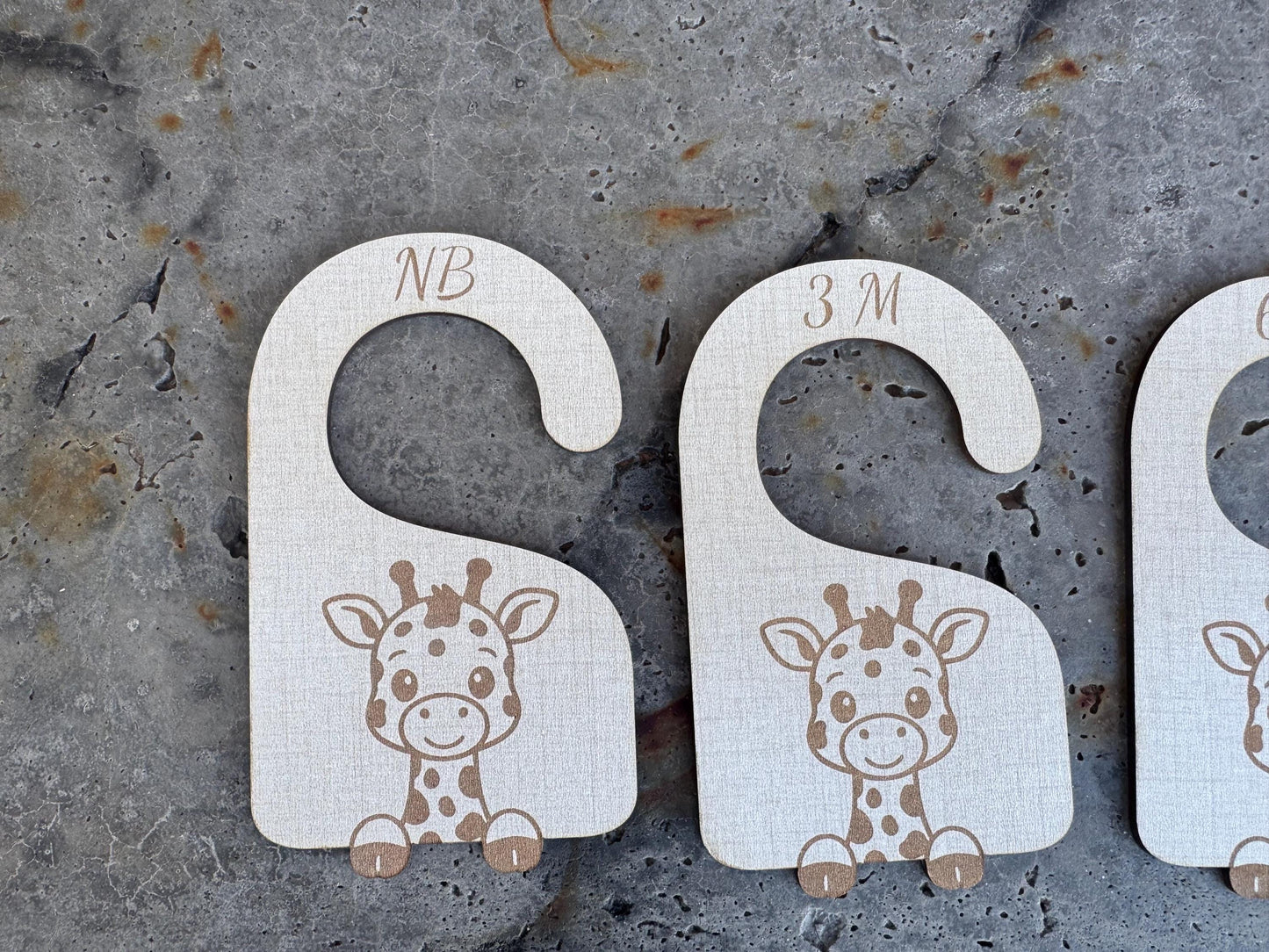 Giraffe Baby Closet Dividers: Engraved Nursery Organizer, Newborn-24 Months