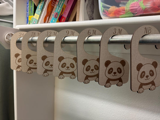 Panda Nursery Closet Dividers: Newborn to 24 Months, Set of 7