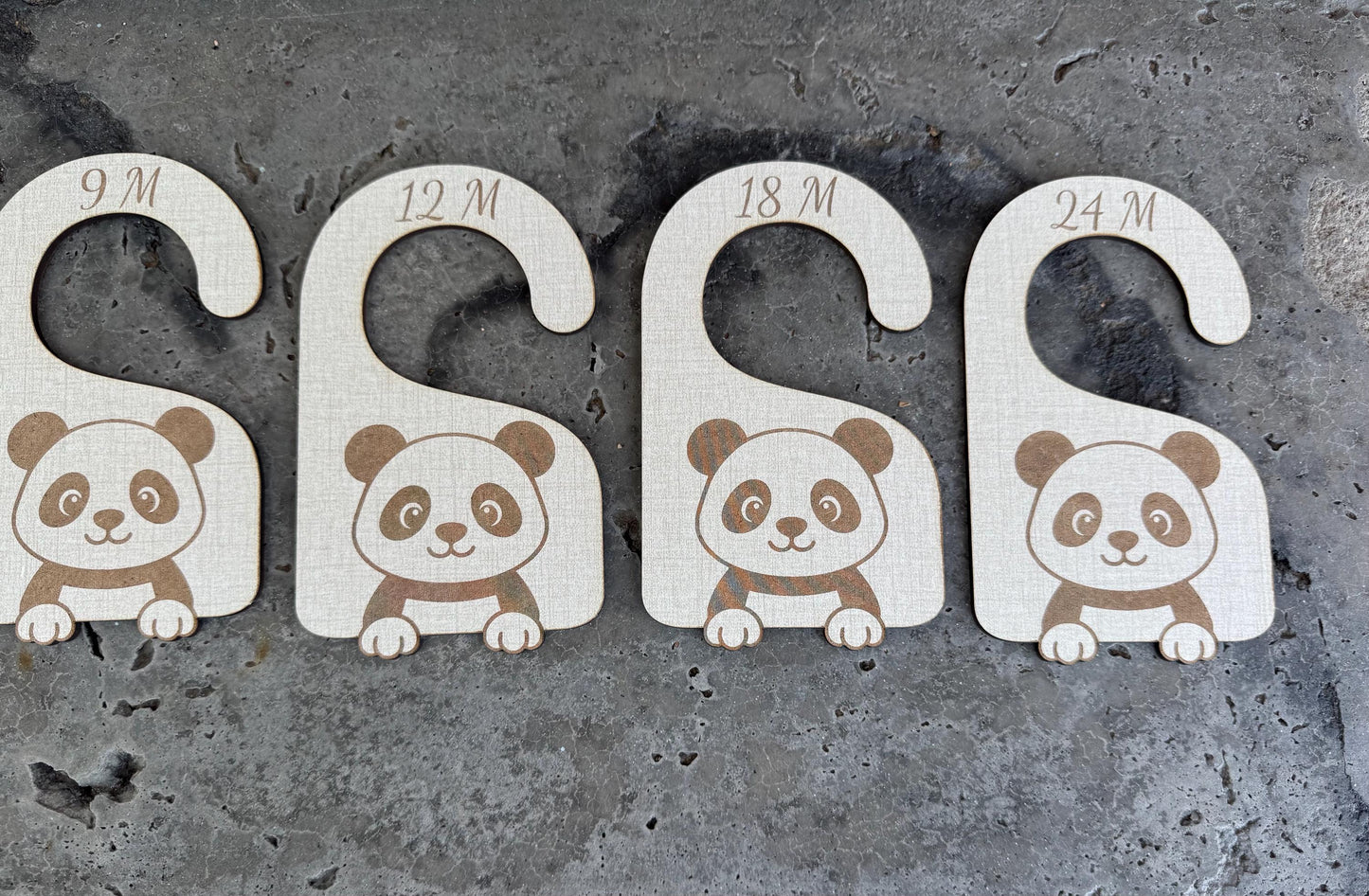 Panda Nursery Closet Dividers: Newborn to 24 Months, Set of 7