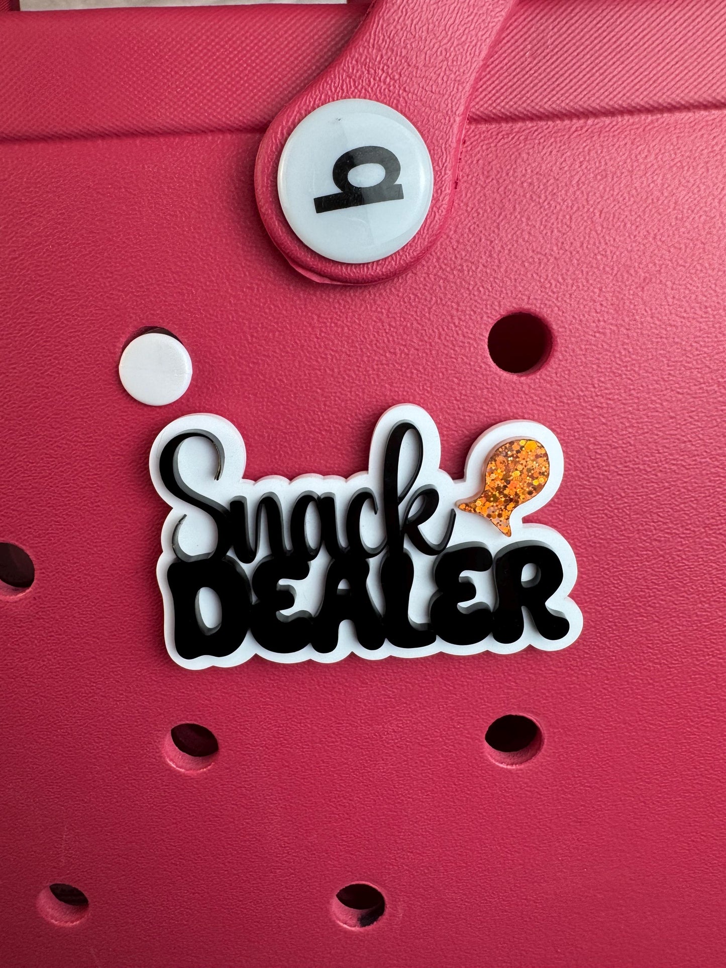 Snack Dealer Bogg Bag Charm: Glitter Orange Fish, Mom Life Accessory