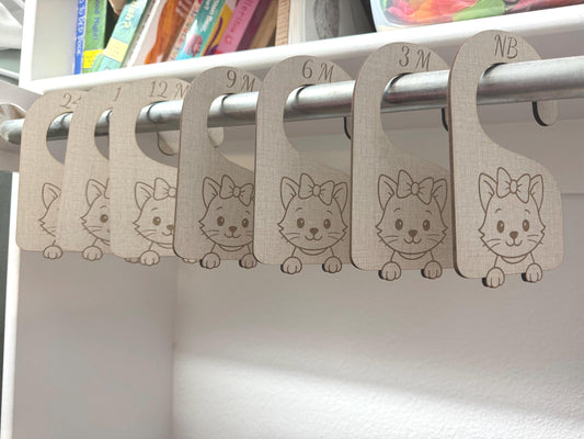 Kitty Closet Dividers: Bow Cat Nursery Organizer, Newborn to 24 Months