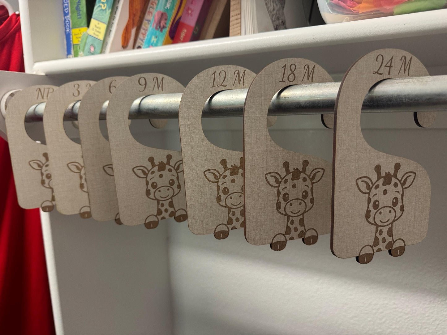 Giraffe Baby Closet Dividers: Engraved Nursery Organizer, Newborn-24 Months