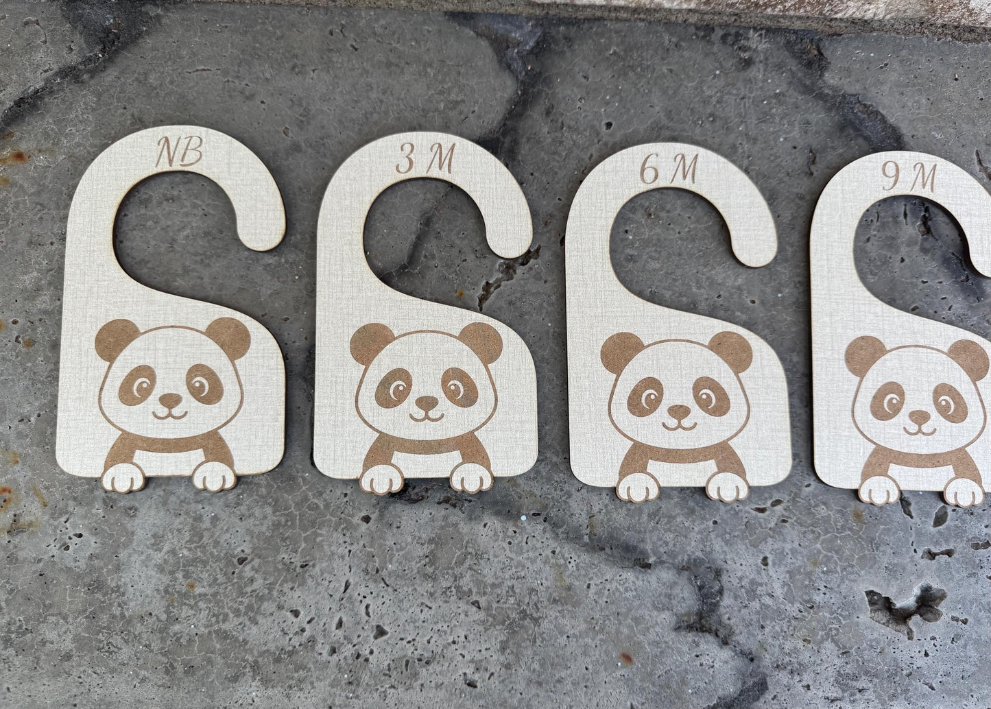 Panda Nursery Closet Dividers: Newborn to 24 Months, Set of 7