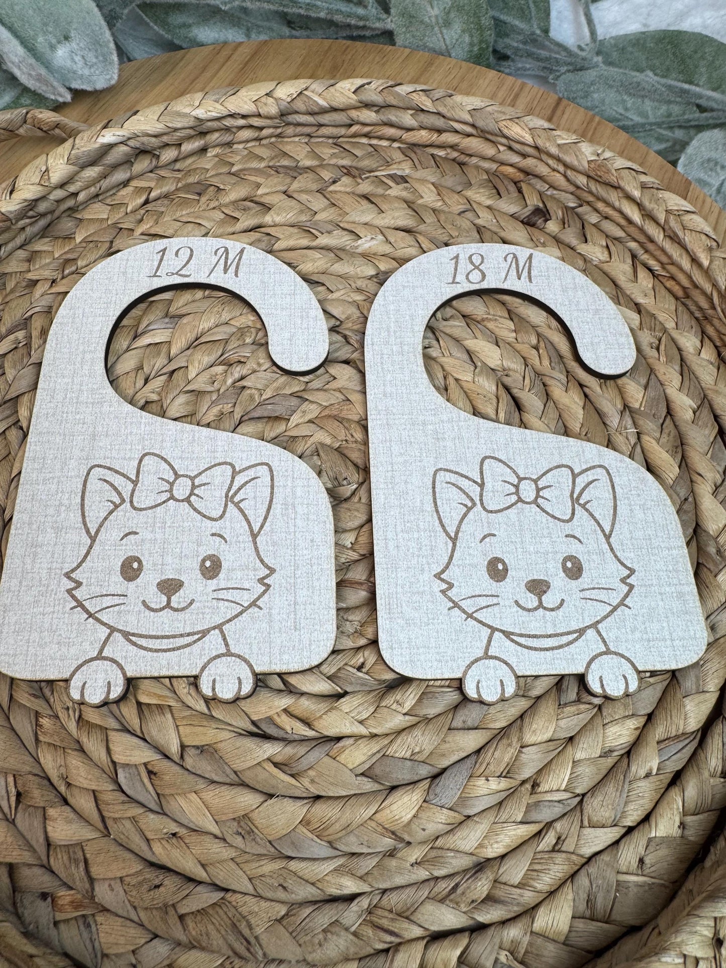 Kitty Closet Dividers: Bow Cat Nursery Organizer, Newborn to 24 Months