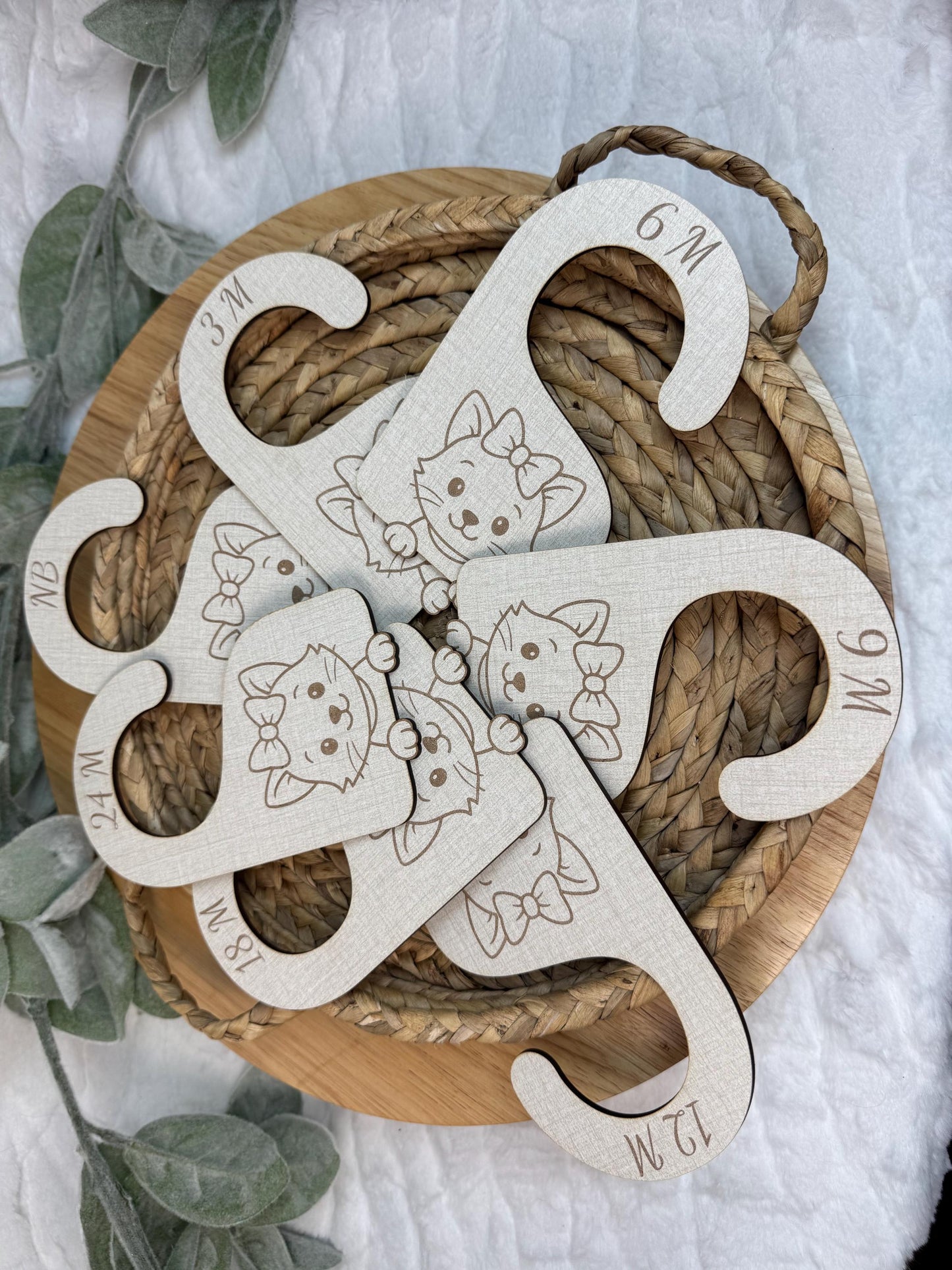 Kitty Closet Dividers: Bow Cat Nursery Organizer, Newborn to 24 Months