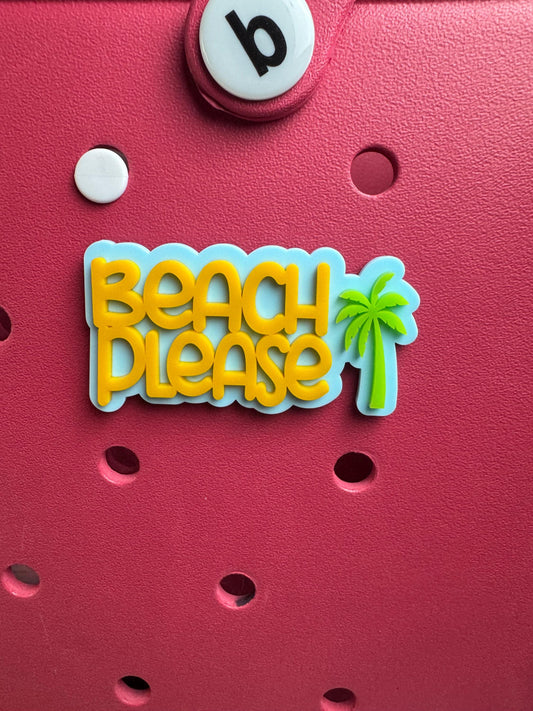Beach Please Charm: Summer Bogg Bag Accessory
