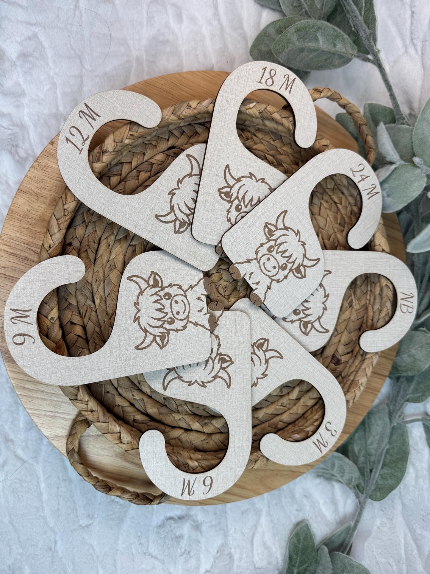 Highland Cow Nursery Closet Dividers: Farmhouse Baby Clothes Organizer