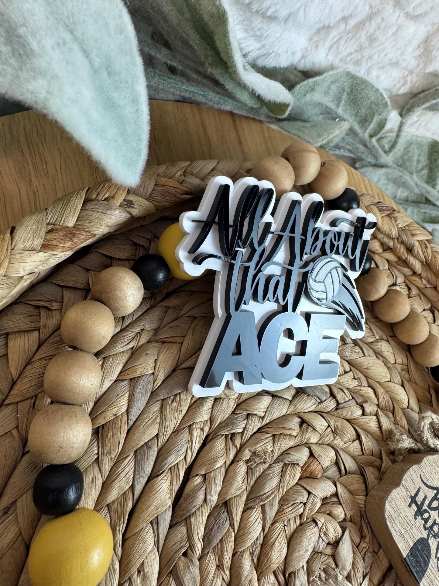 All About That Ace Volleyball Charm for Bogg Bags