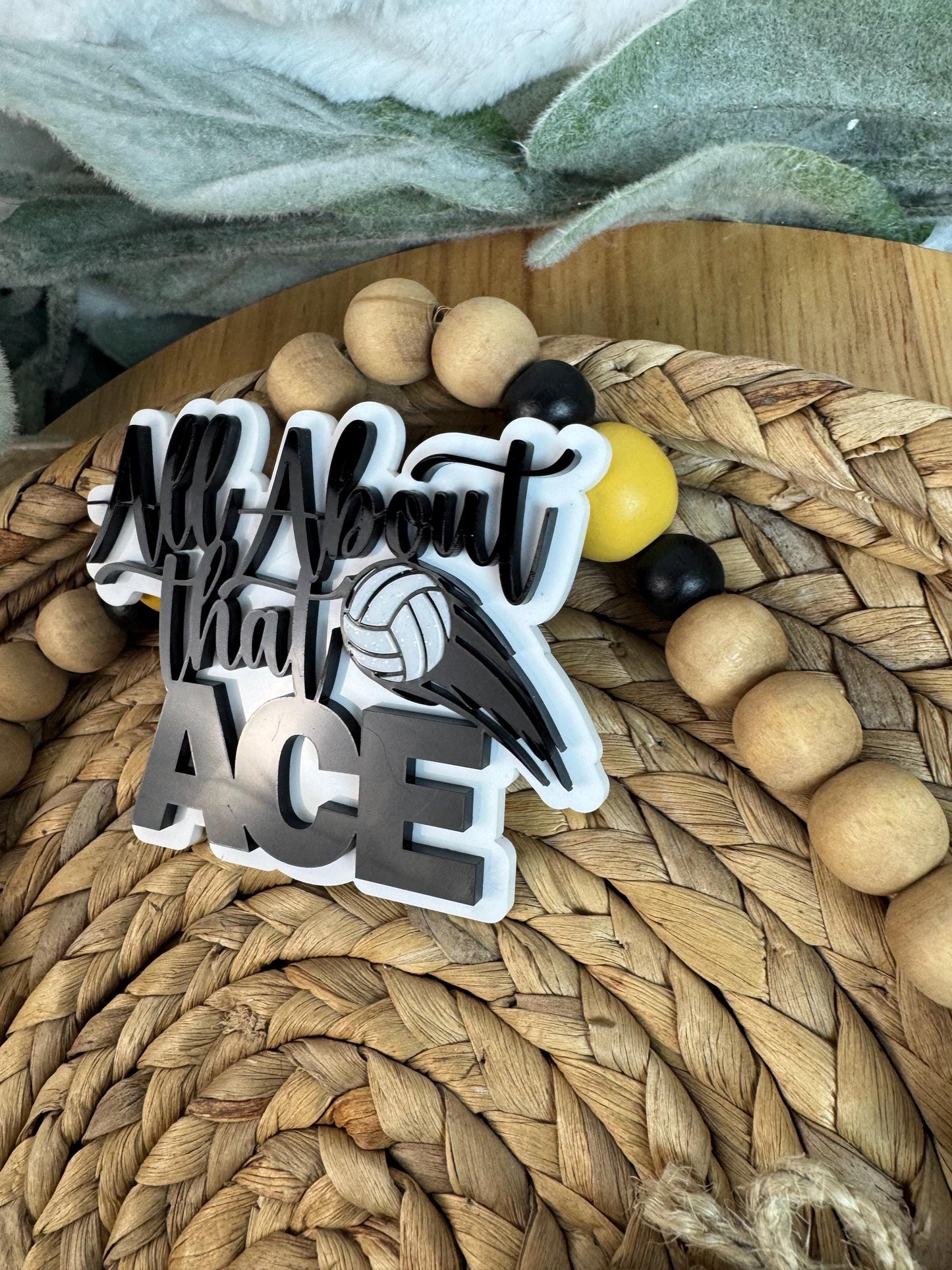All About That Ace Volleyball Charm for Bogg Bags
