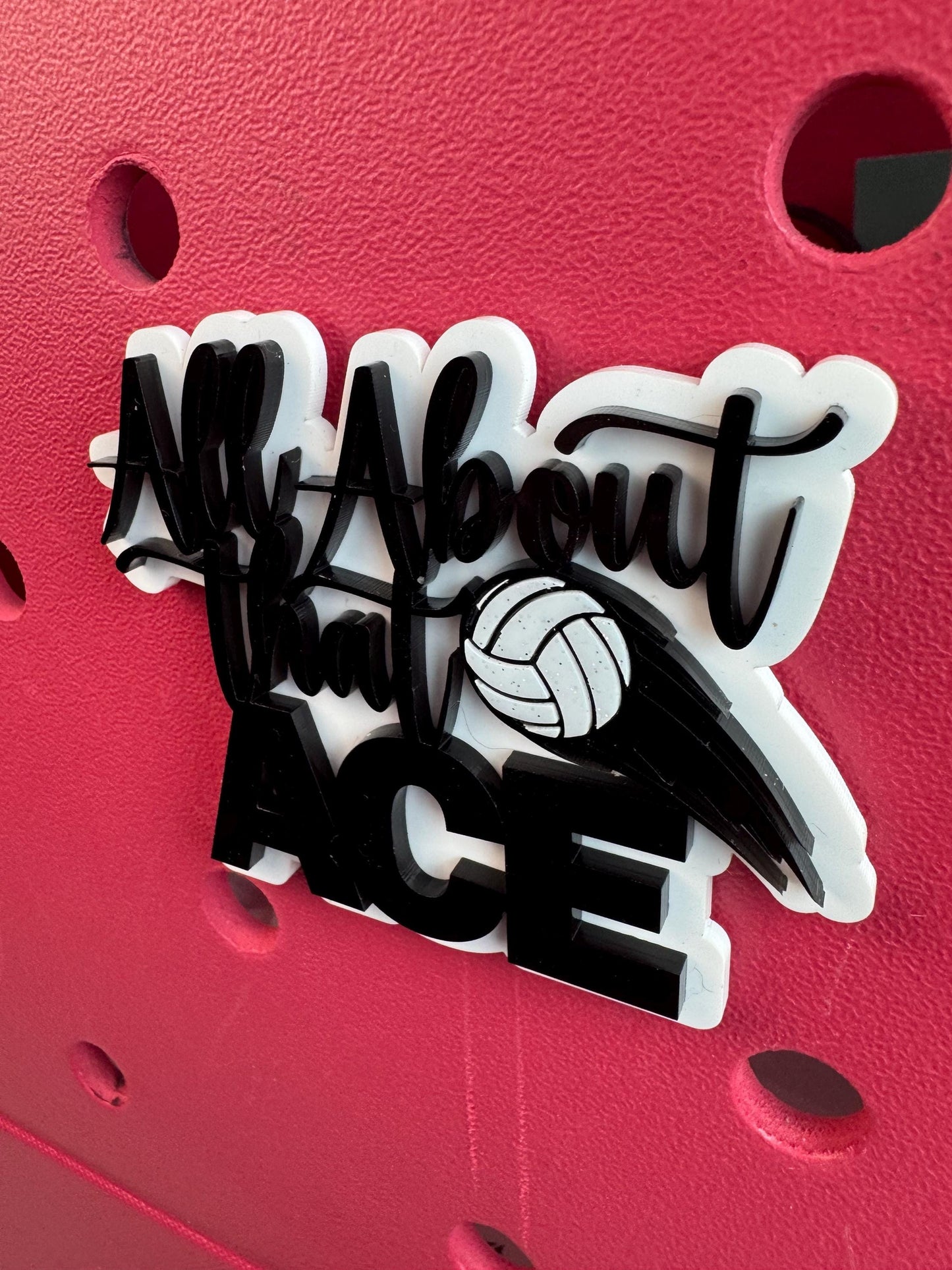 All About That Ace Volleyball Charm for Bogg Bags
