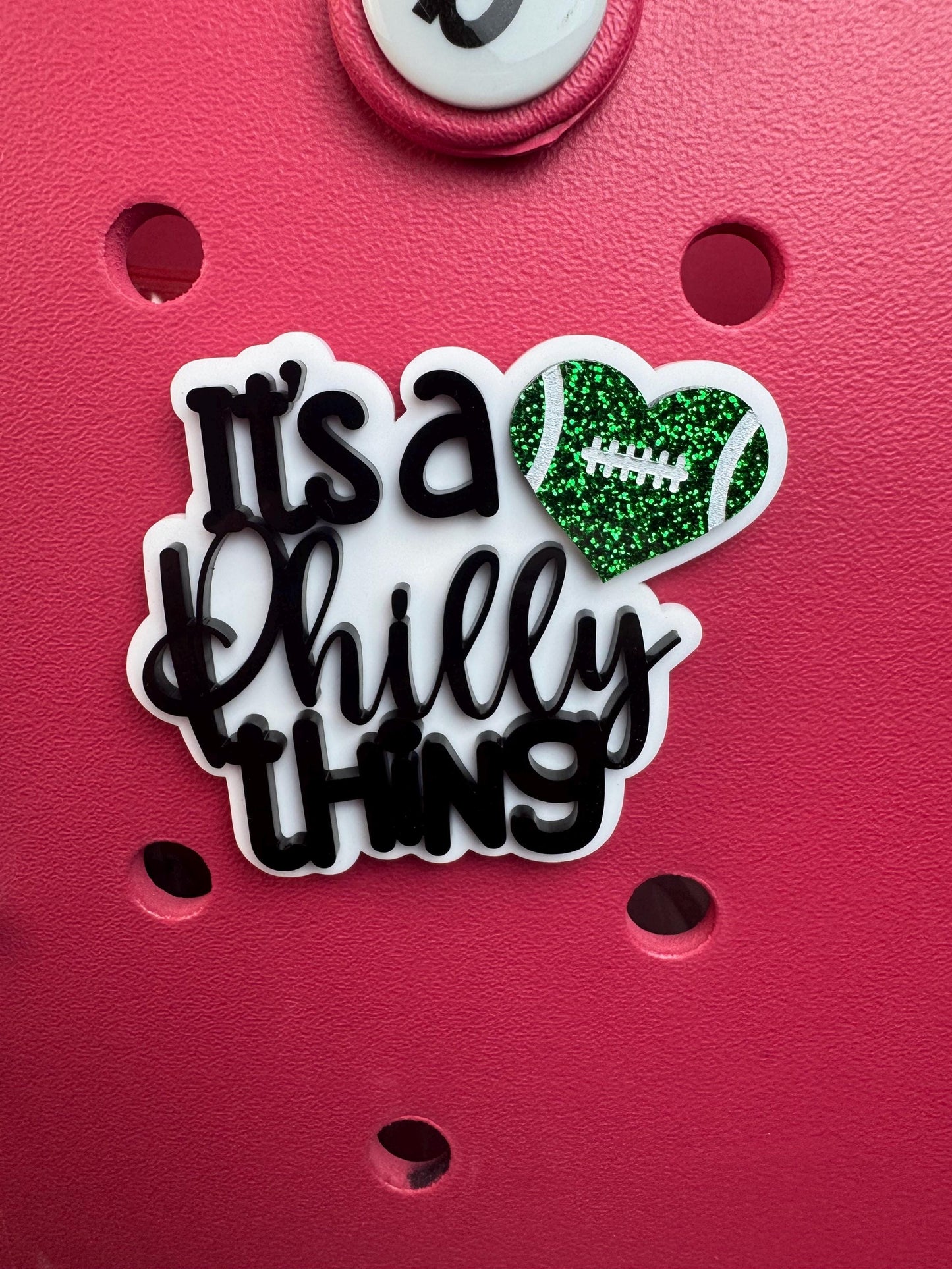Philly Football Heart Charm: Eagles Bogg Bag Accessory