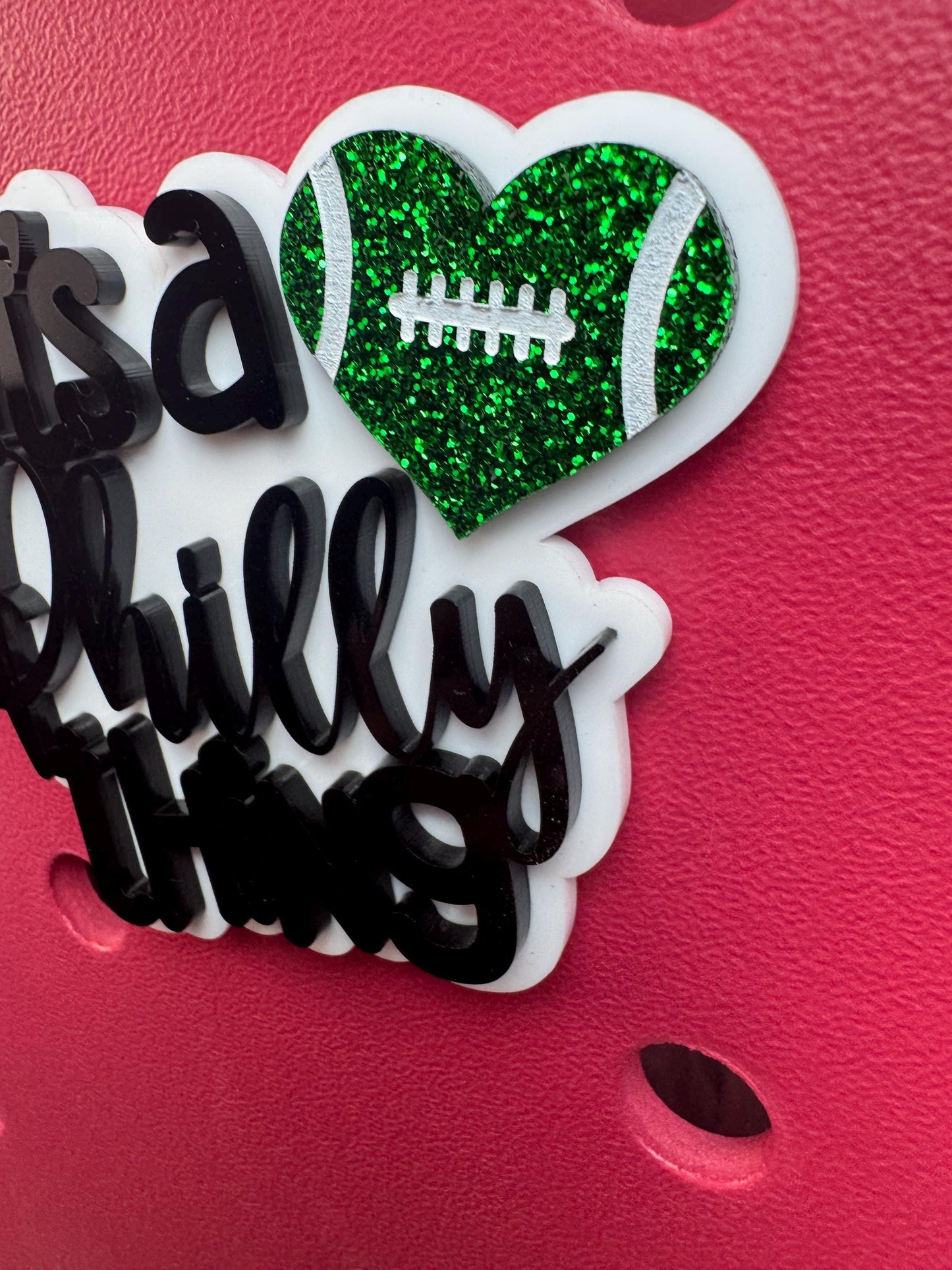 Philly Football Heart Charm: Eagles Bogg Bag Accessory