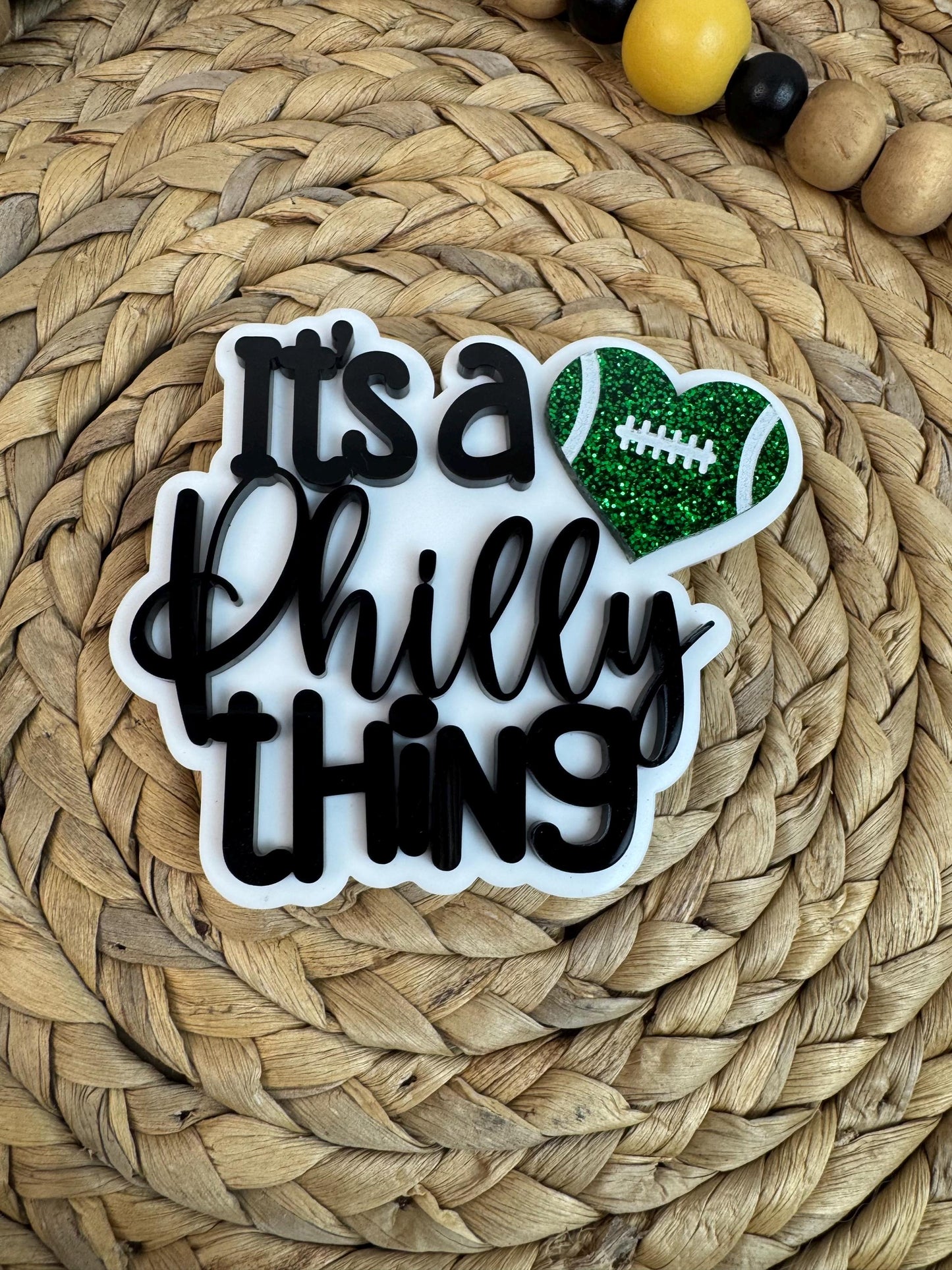 Philly Football Heart Charm: Eagles Bogg Bag Accessory