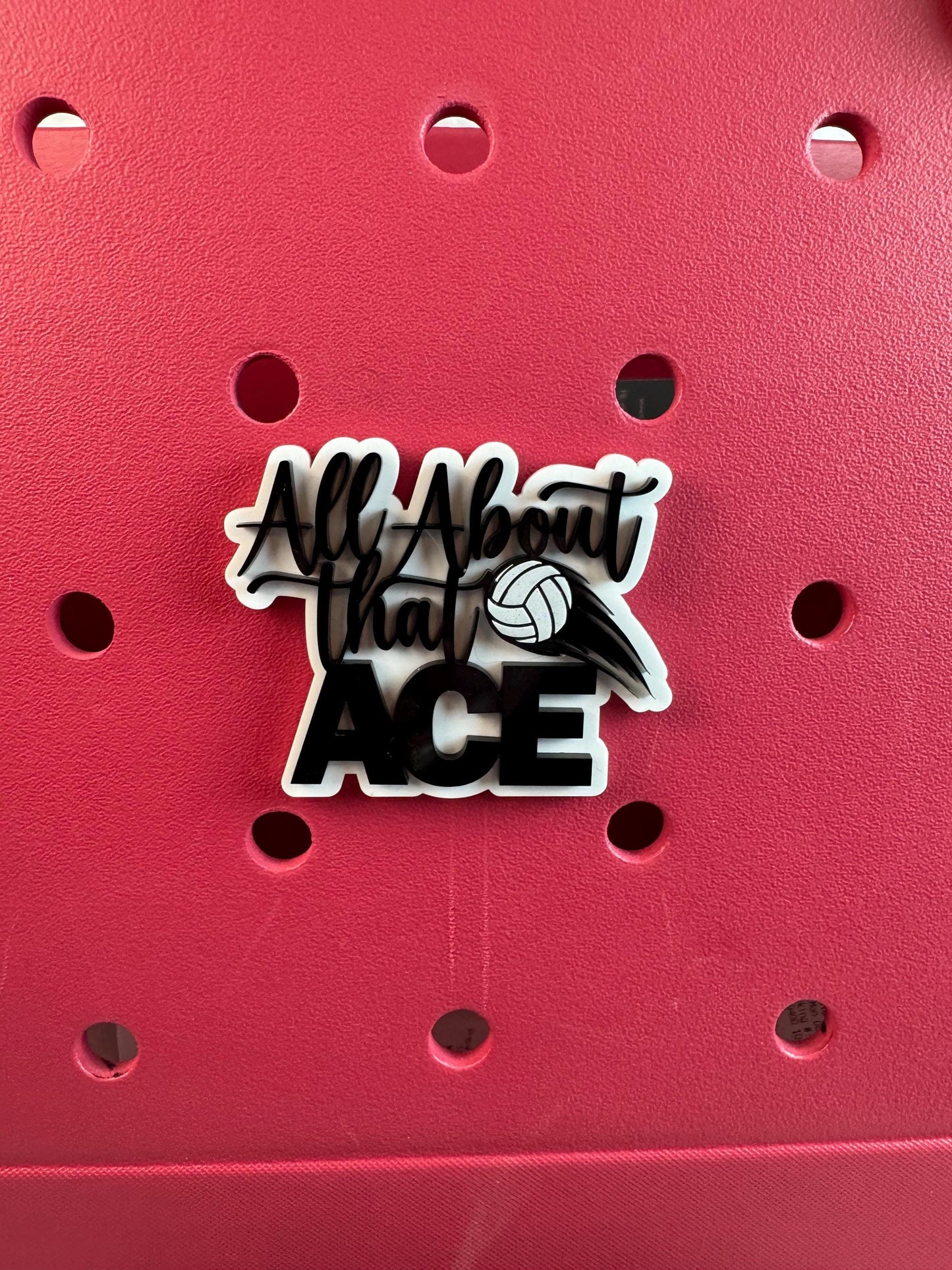 All About That Ace Volleyball Charm for Bogg Bags