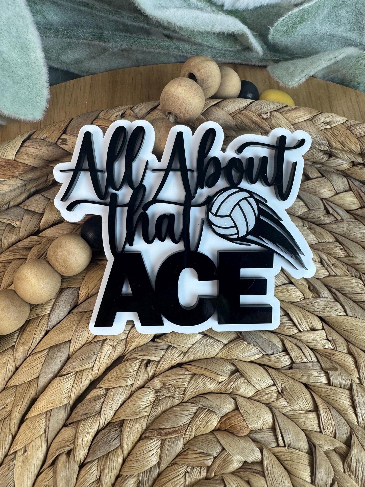 All About That Ace Volleyball Charm for Bogg Bags