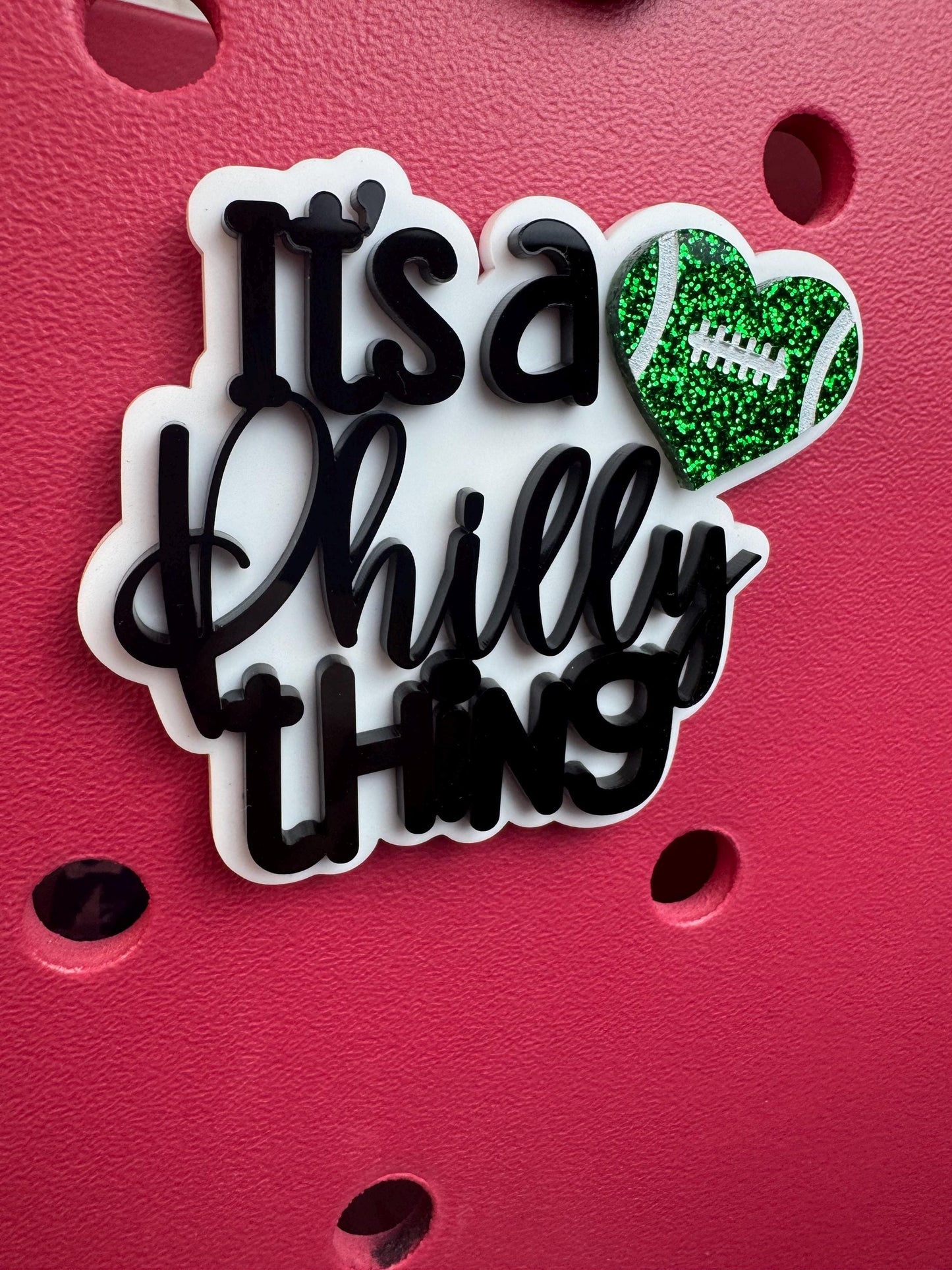 Philly Football Heart Charm: Eagles Bogg Bag Accessory