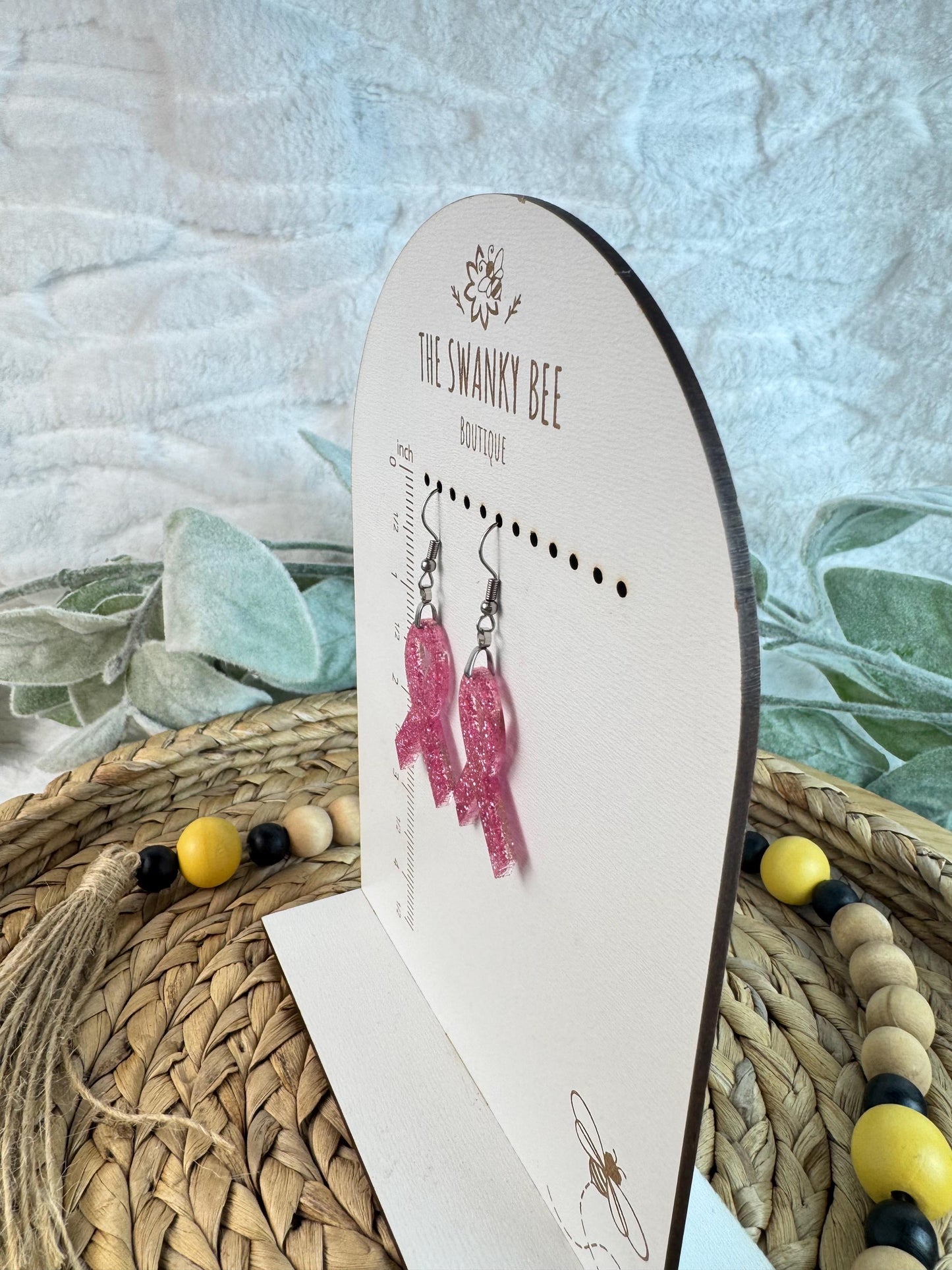 Breast Cancer Awareness Pink Ribbon Earrings – Studs or Dangles