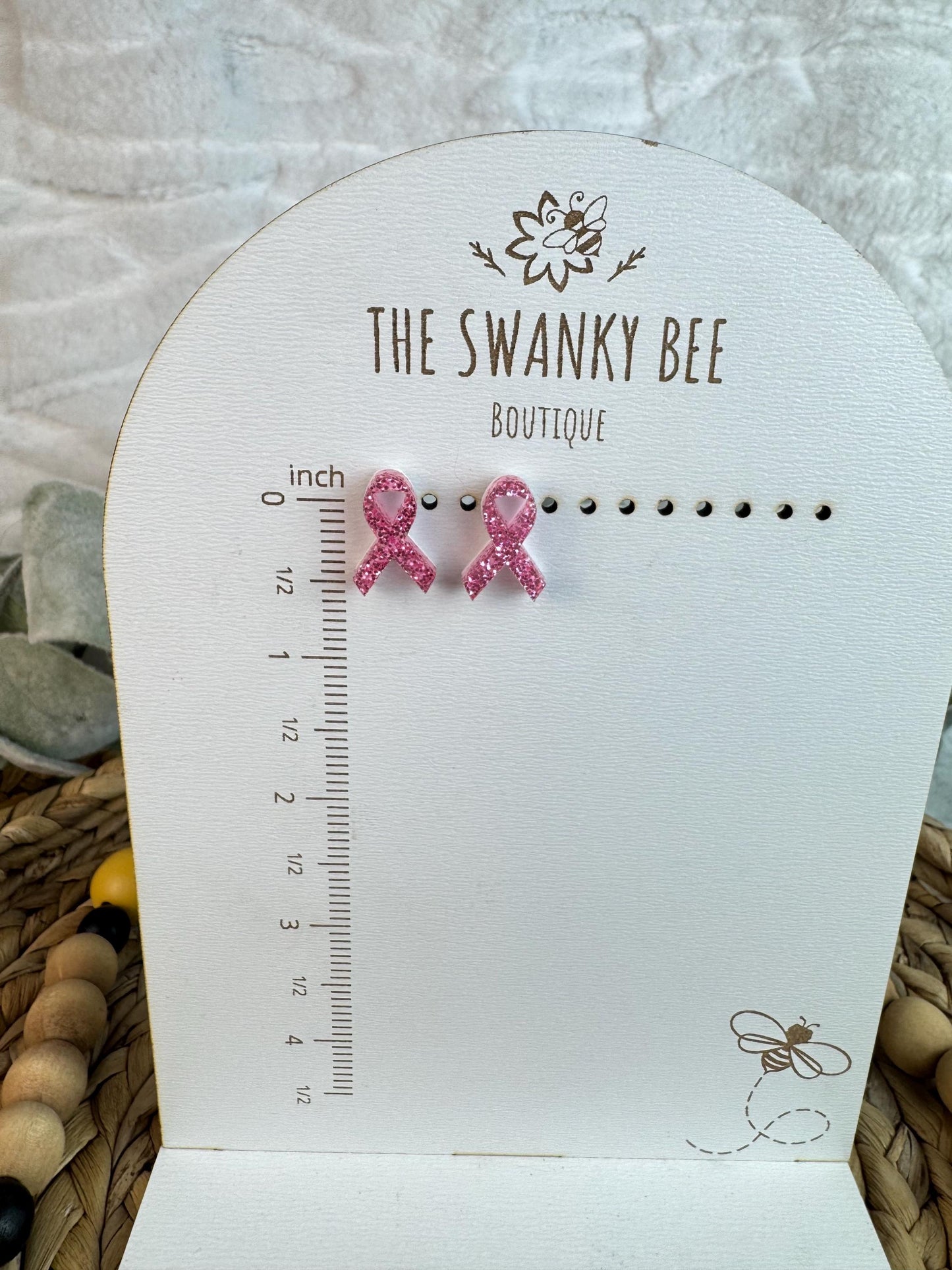 Breast Cancer Awareness Pink Ribbon Earrings – Studs or Dangles