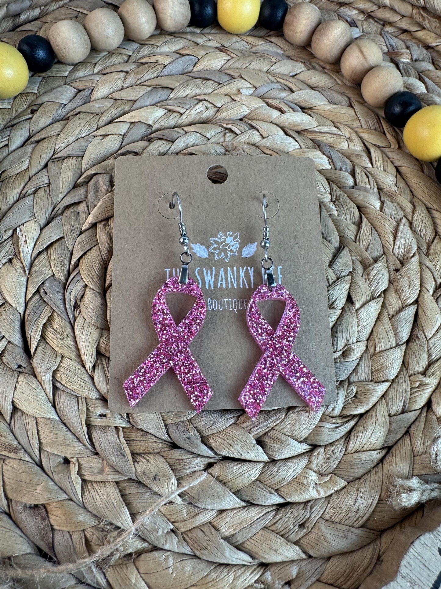 Breast Cancer Awareness Pink Ribbon Earrings – Studs or Dangles