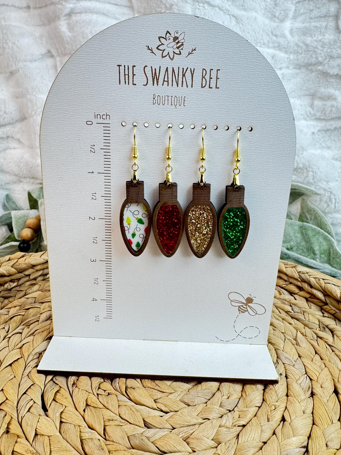 Christmas Light Earrings • Glitter Bulb Dangles
