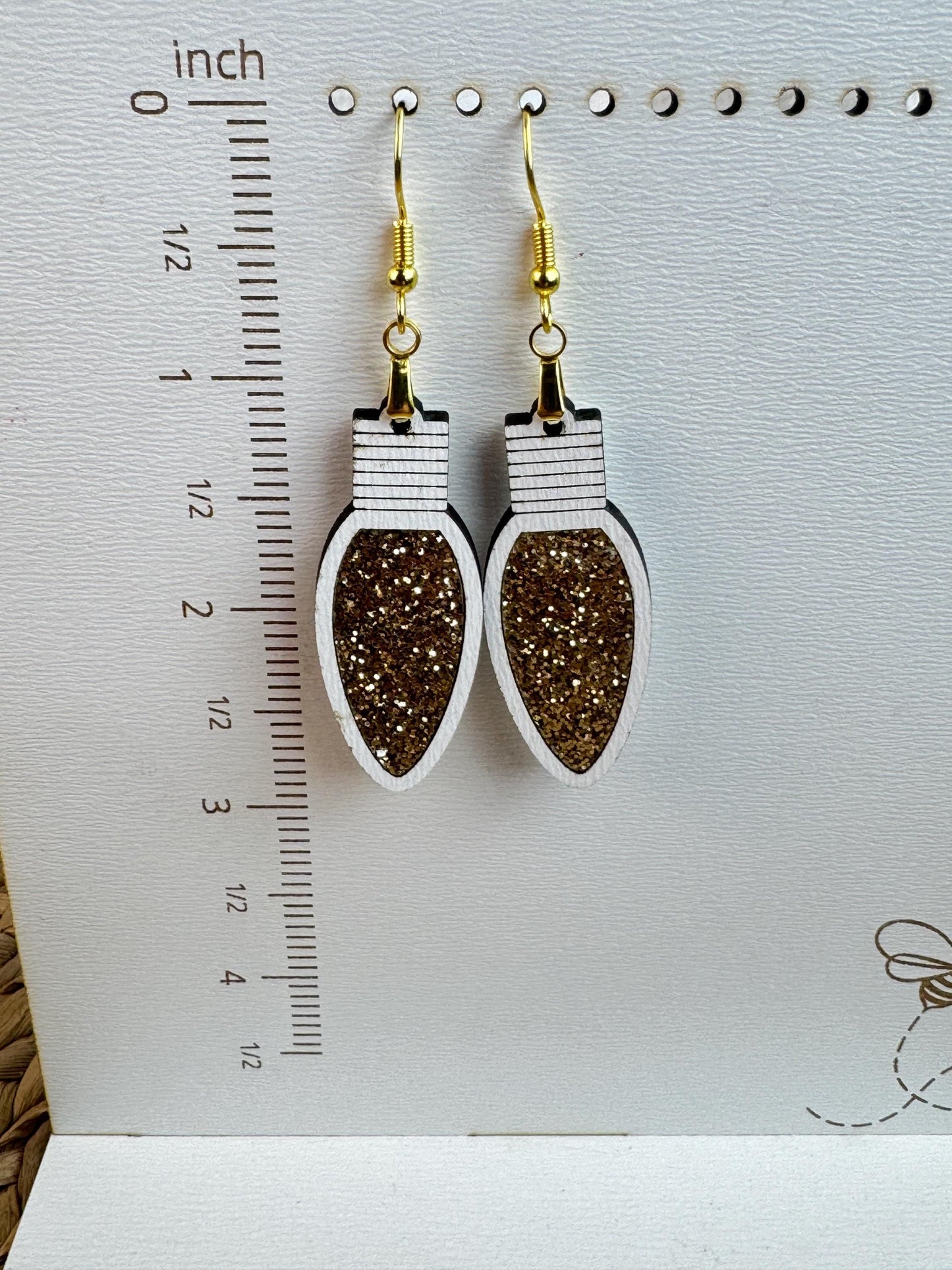 Christmas Light Earrings • Glitter Bulb Dangles