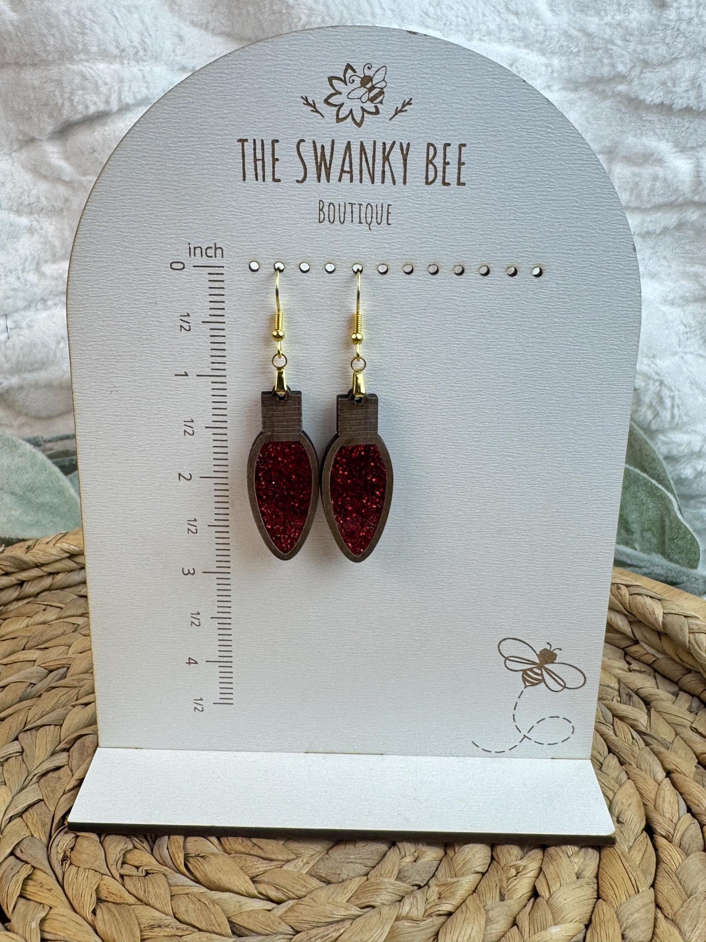 Christmas Light Earrings • Glitter Bulb Dangles