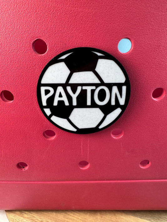 Custom Name Soccer Bogg Bag Charm
